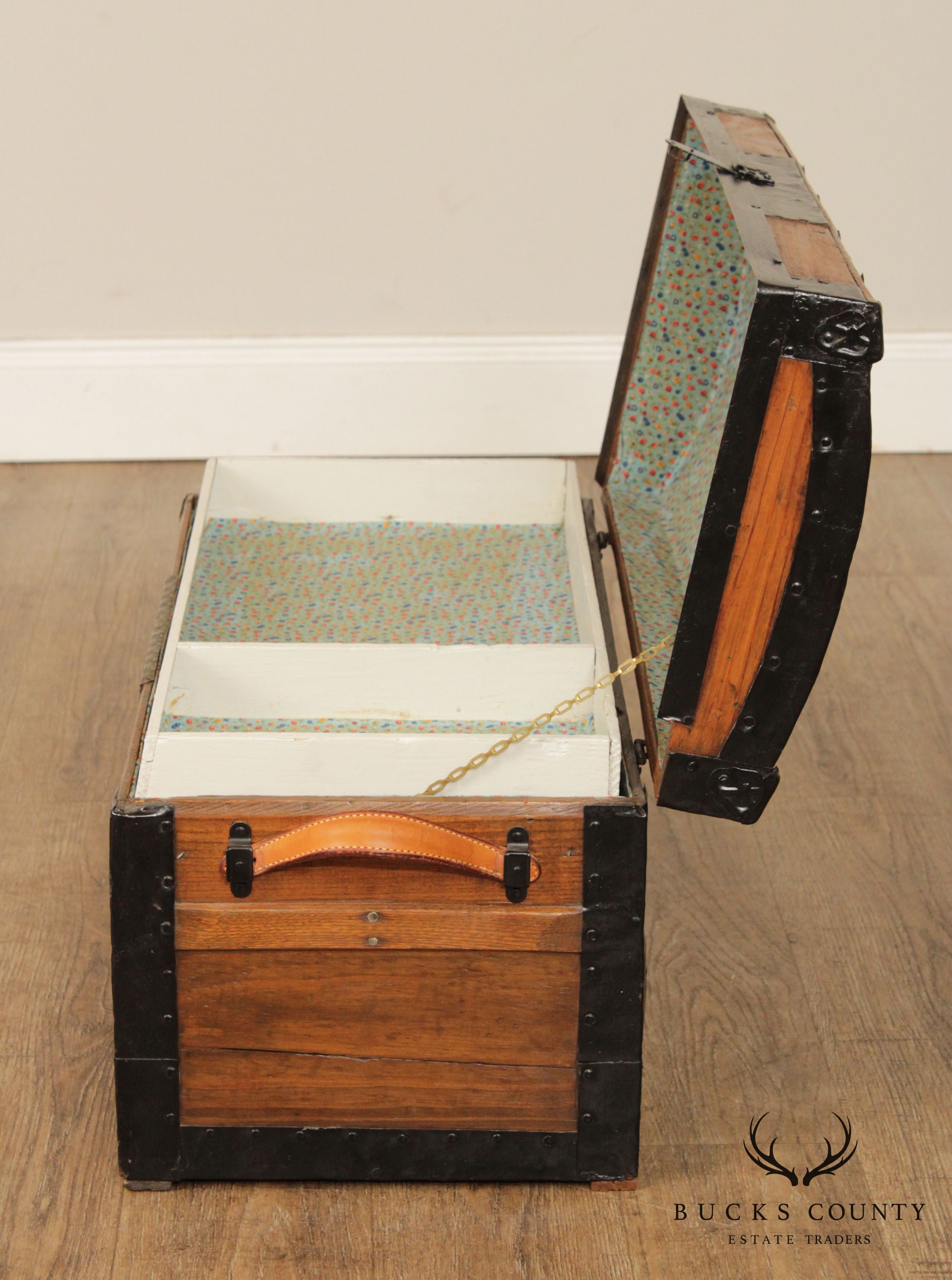 Antique Restored Steamer Travel Trunk