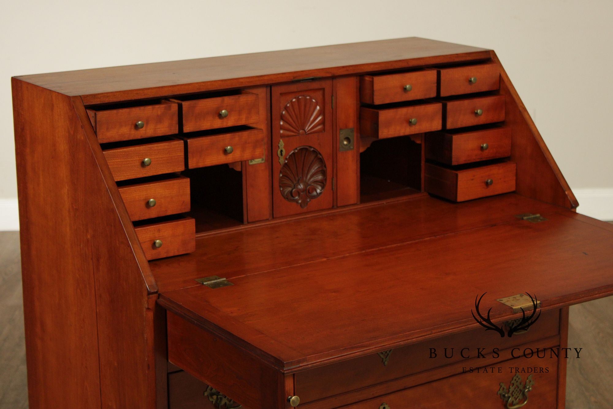 Antique Hepplewhite Style Cherry Slant Front Desk