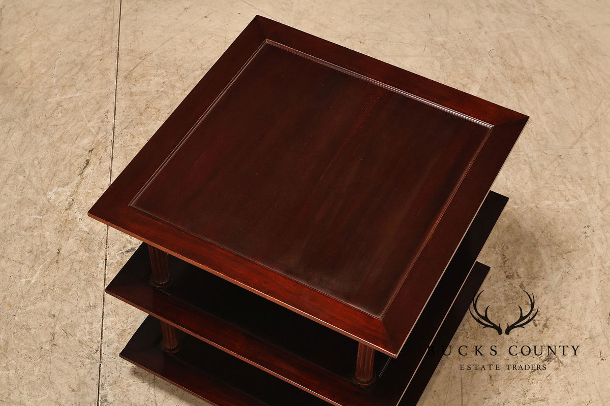 Baker Furniture Barbara Barry Collection Three Tier Mahogany Side Table