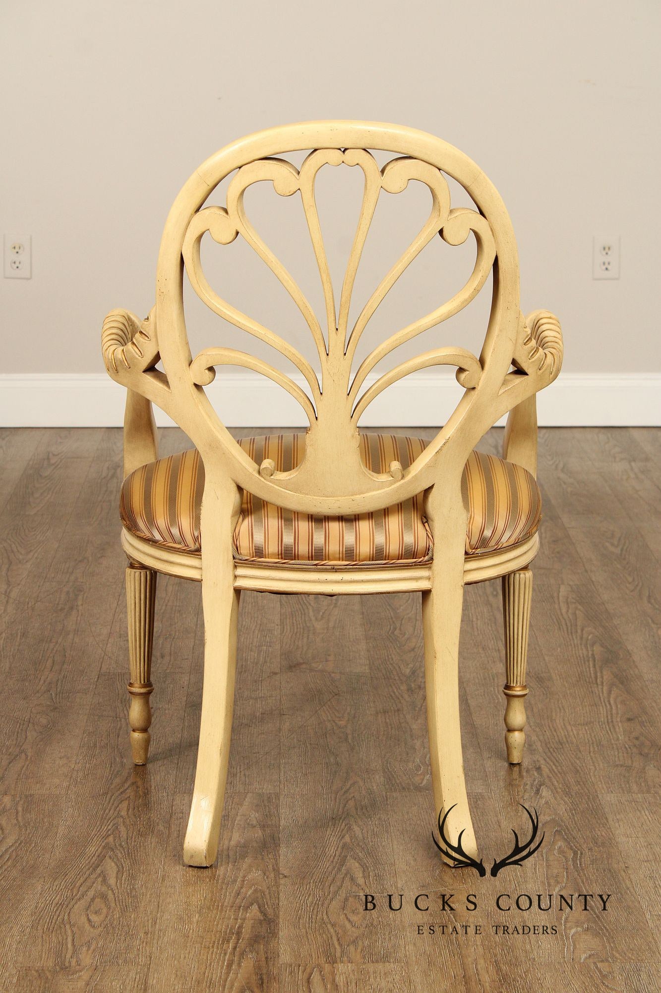 Hickory Chair Italian Provincial Style Cream-Painted Armchair
