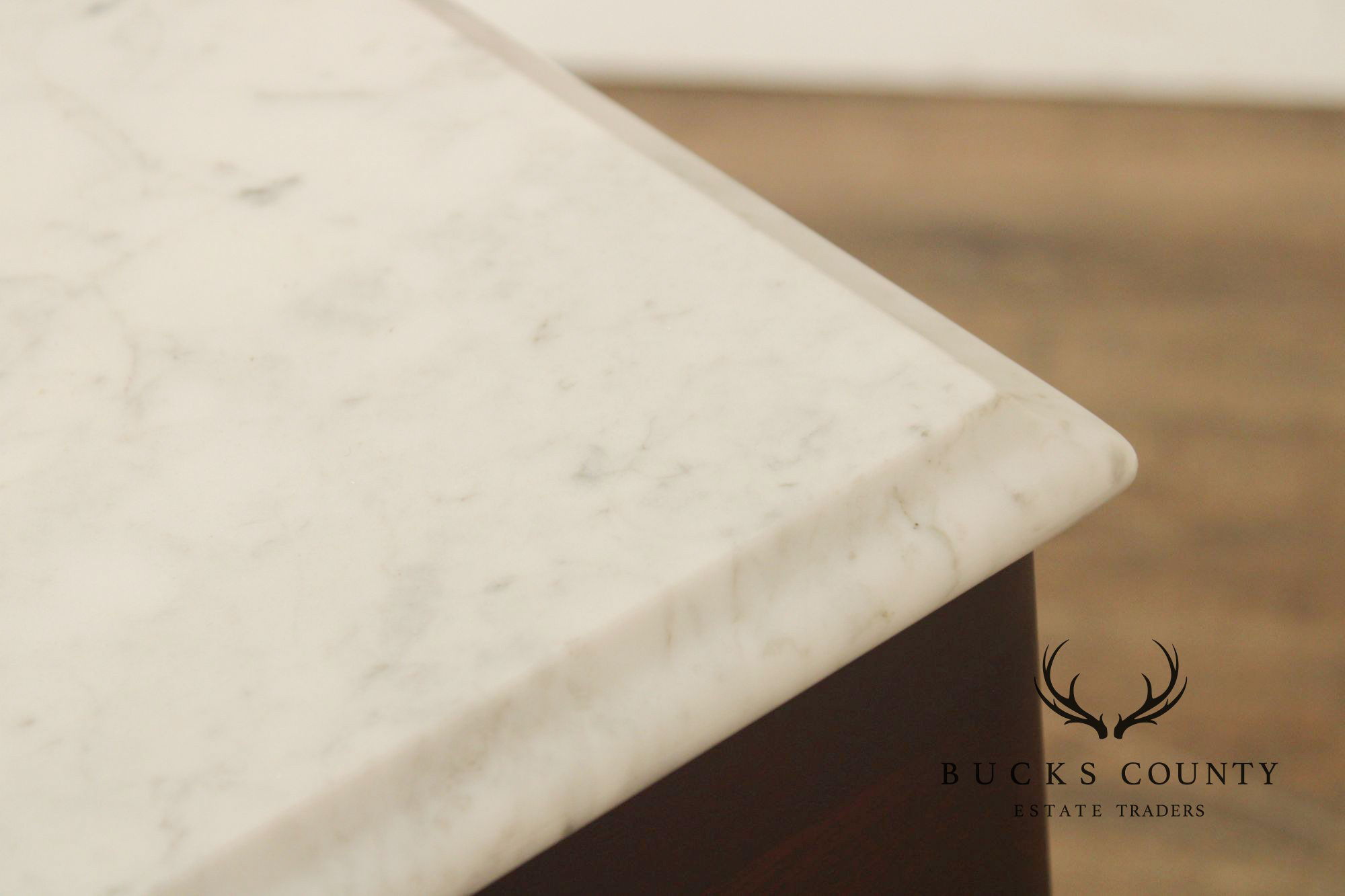 Victorian Style Marble Top Mahogany Side Table