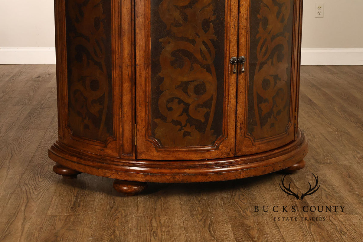 Italian Style Demilune Hand Painted Two-Door Cabinet