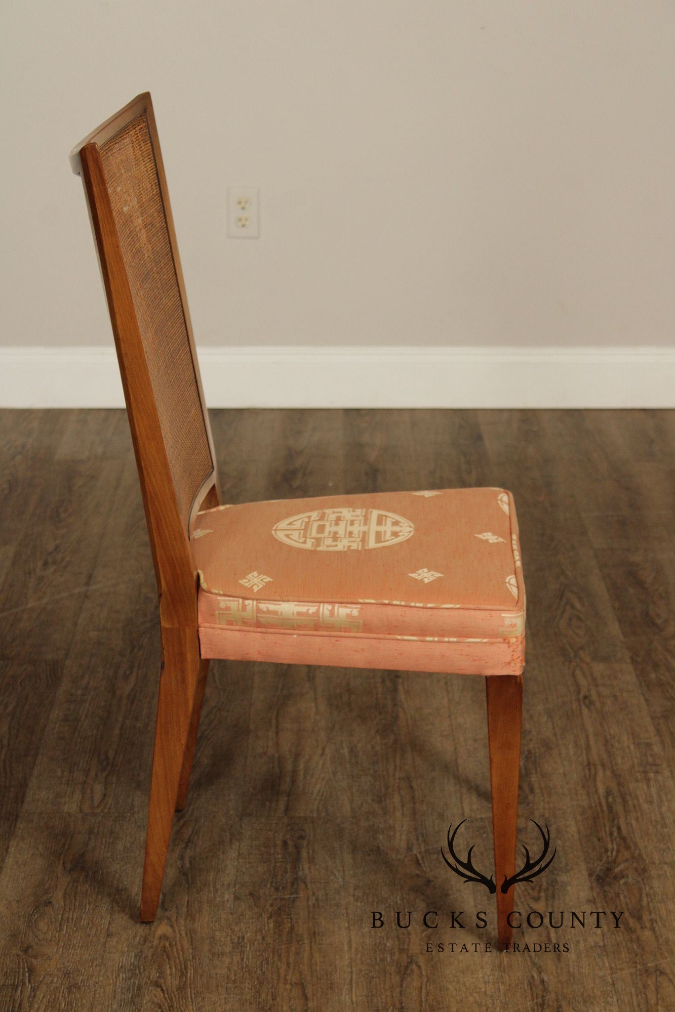 John Widdicomb Mid-Century Modern Set Of Four Walnut Cane Back Dining Chairs