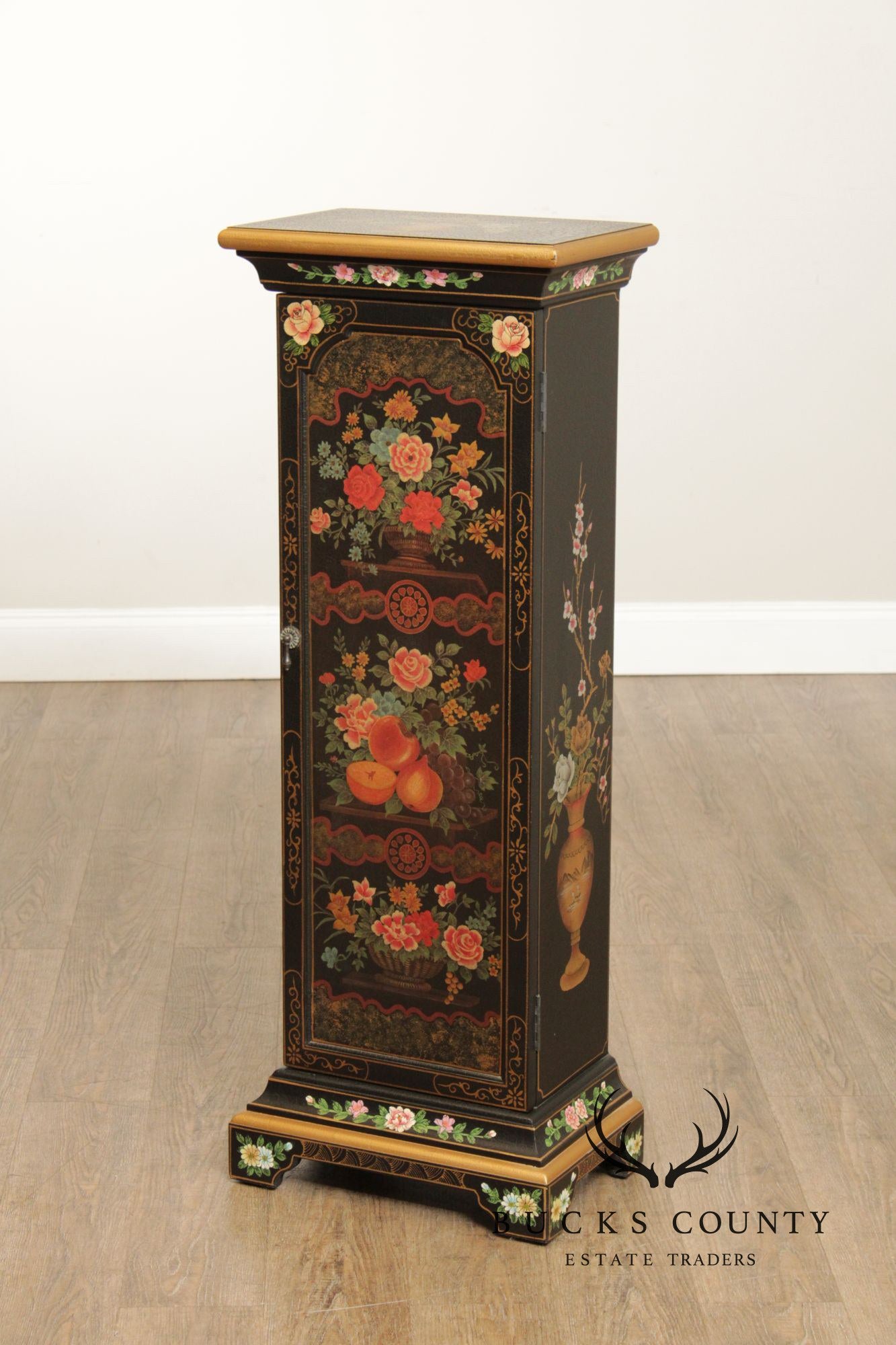 Chinoiserie Lacquered Media Storage Cabinet