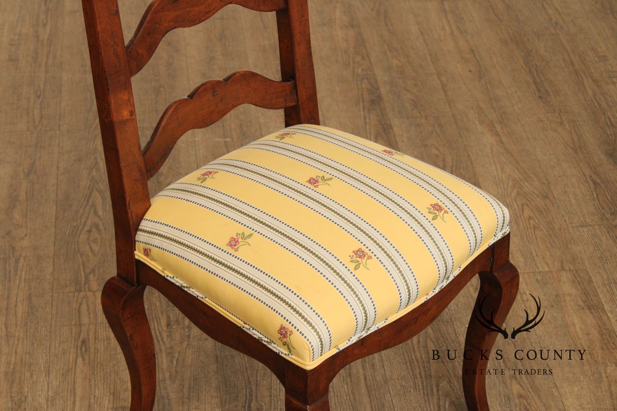 Guy Chaddock French Country Style Set Of Eight Ladder Back Dining Chairs