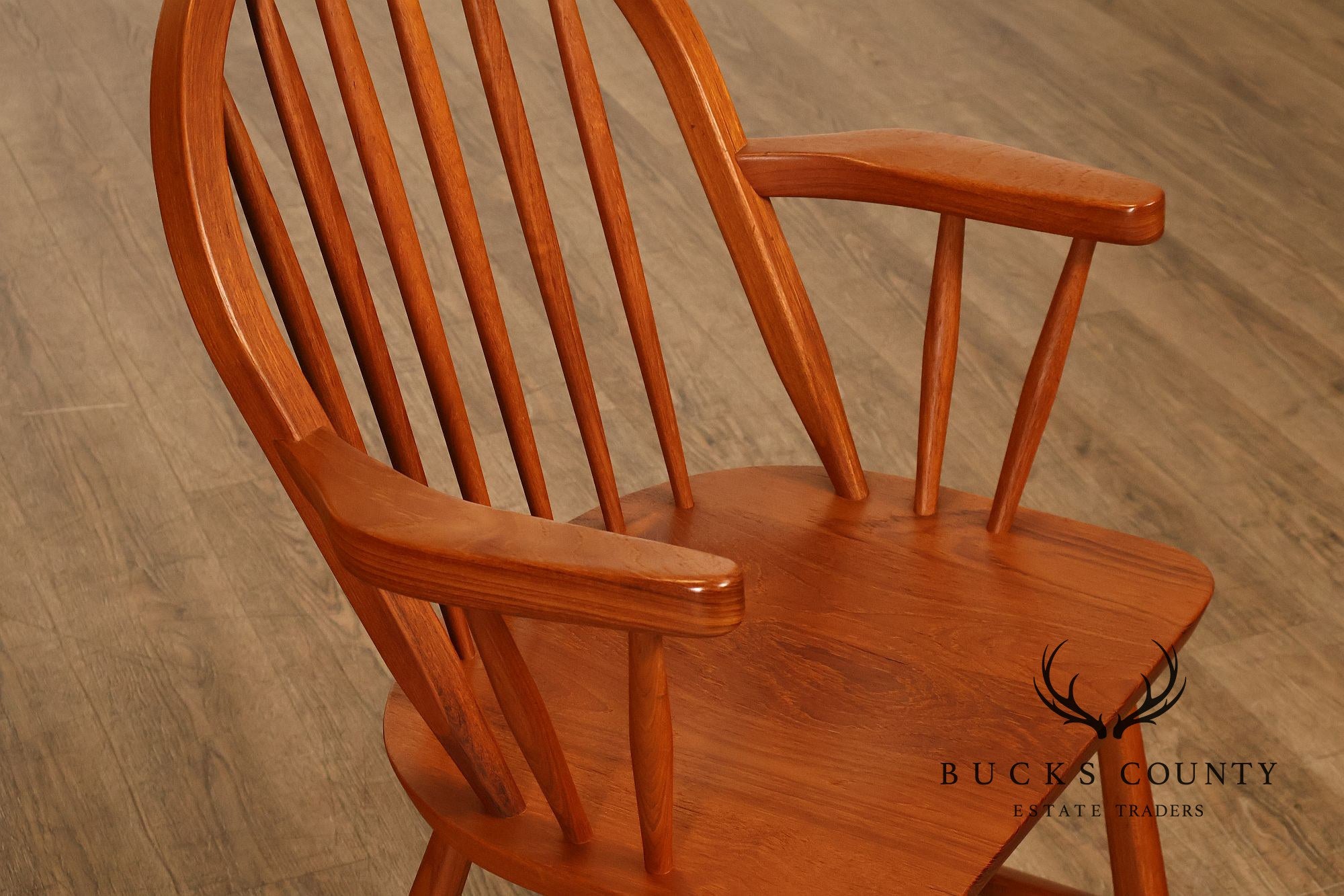 KD Sun Furniture Vintage Danish Modern Style Set of Six Teak Windsor Dining Chairs