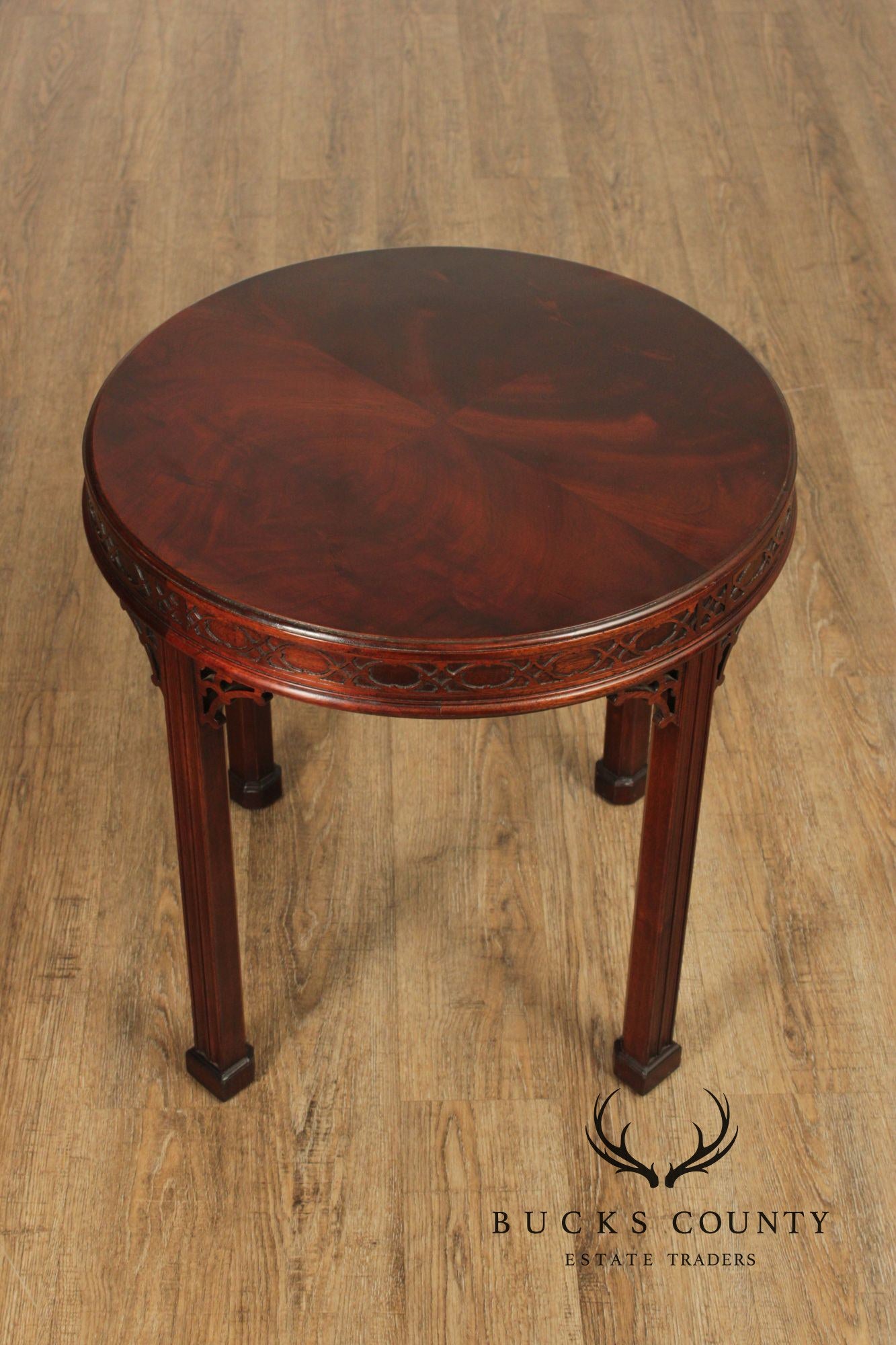 Colony Furniture Chippendale Style Round Mahogany Side Table