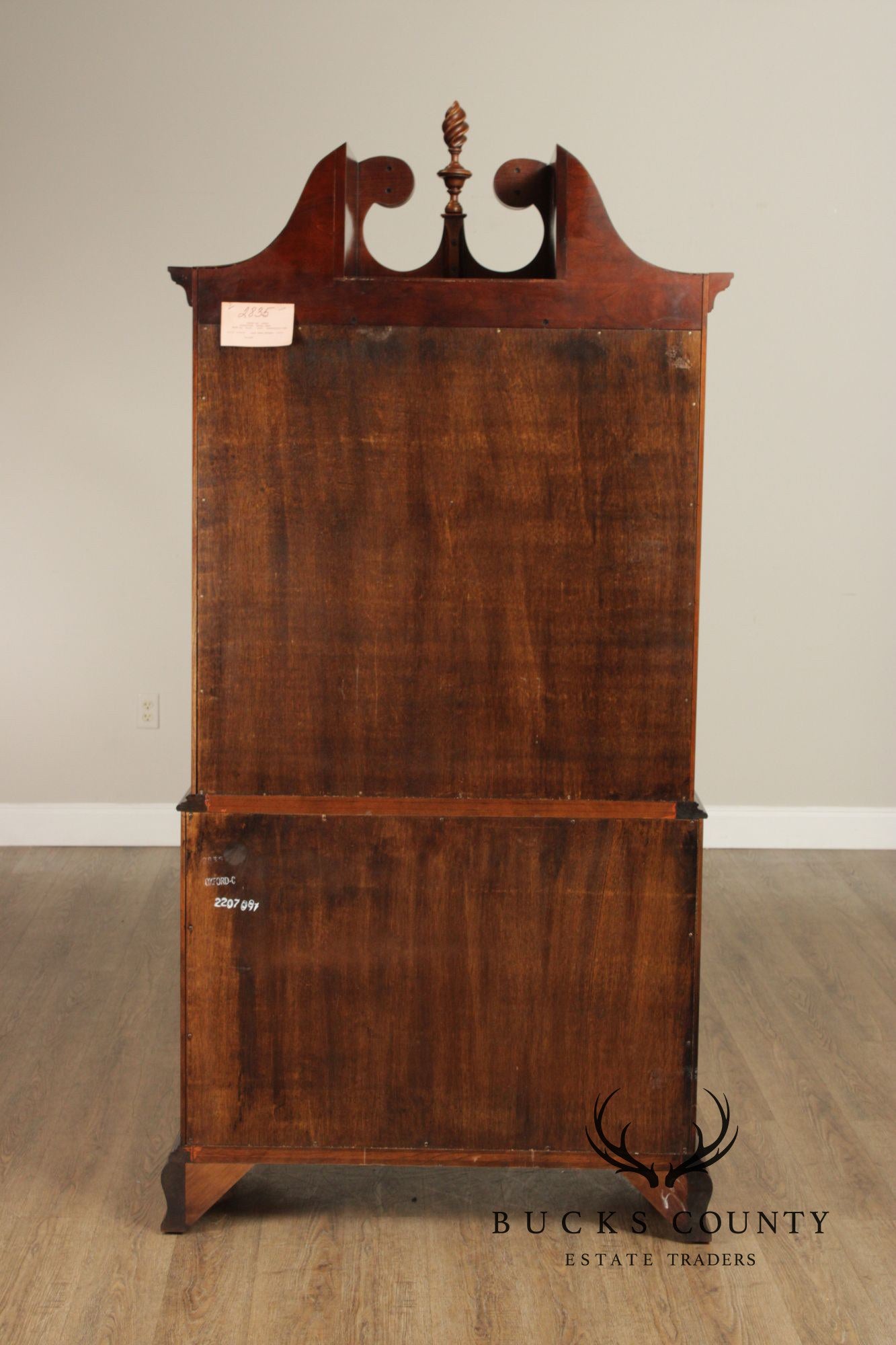 Statton Chippendale Style Cherry Chest on Chest