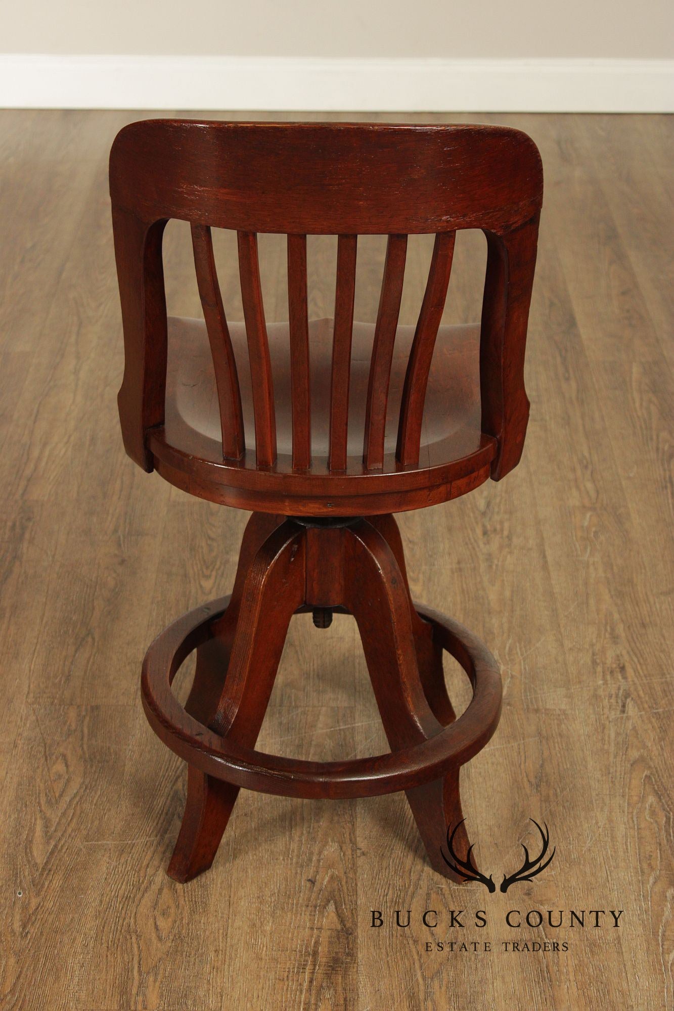 B.L. Marble Chair Antique Oak Swivel Clerk or Drafting Chair