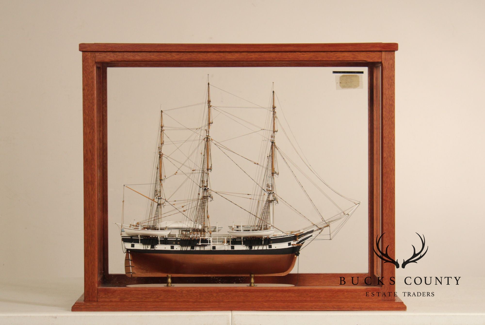 Model Ship 'Charles W. Morgan' In Wooden Display Case