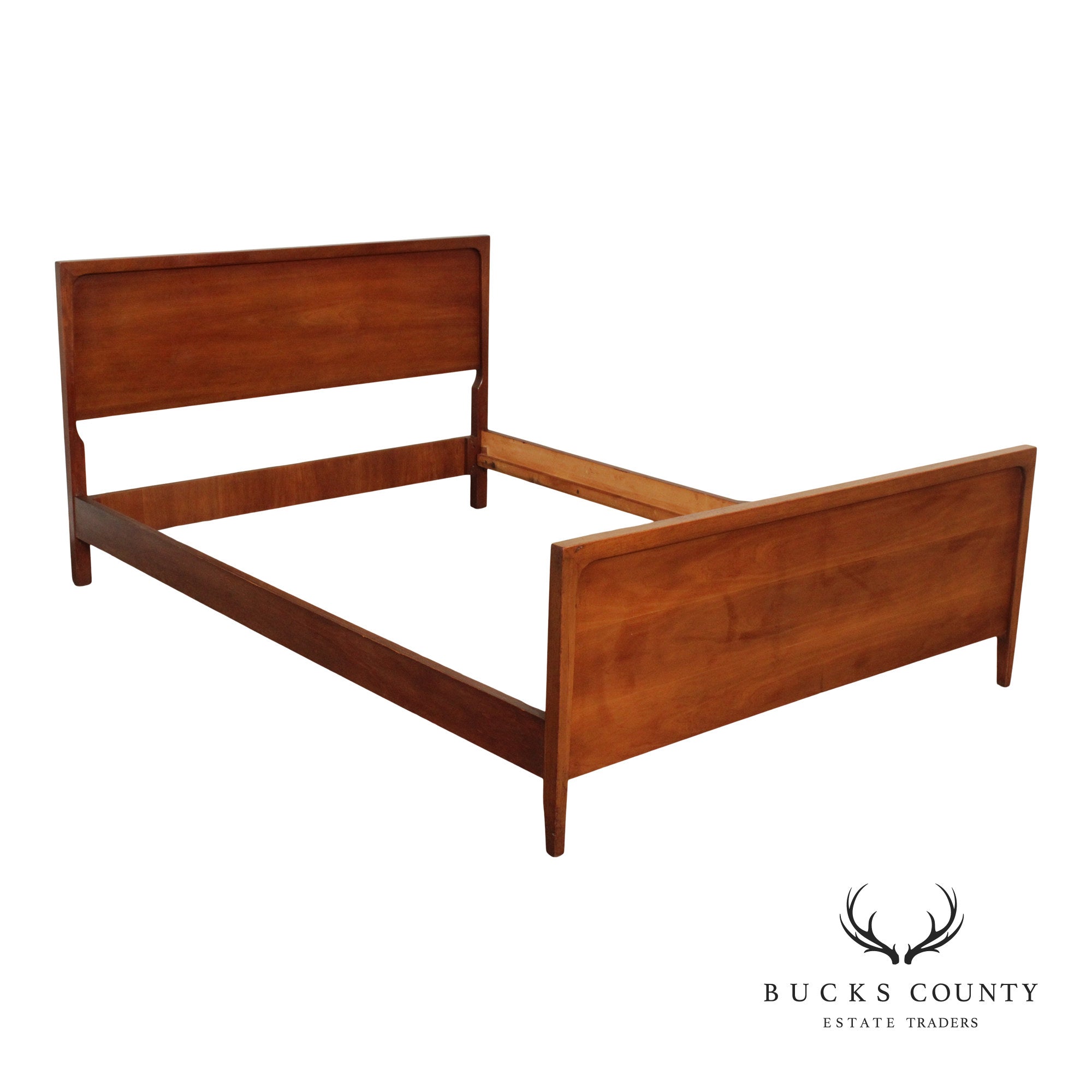 Mid Century Modern Full-Size Cherry Bed Frame