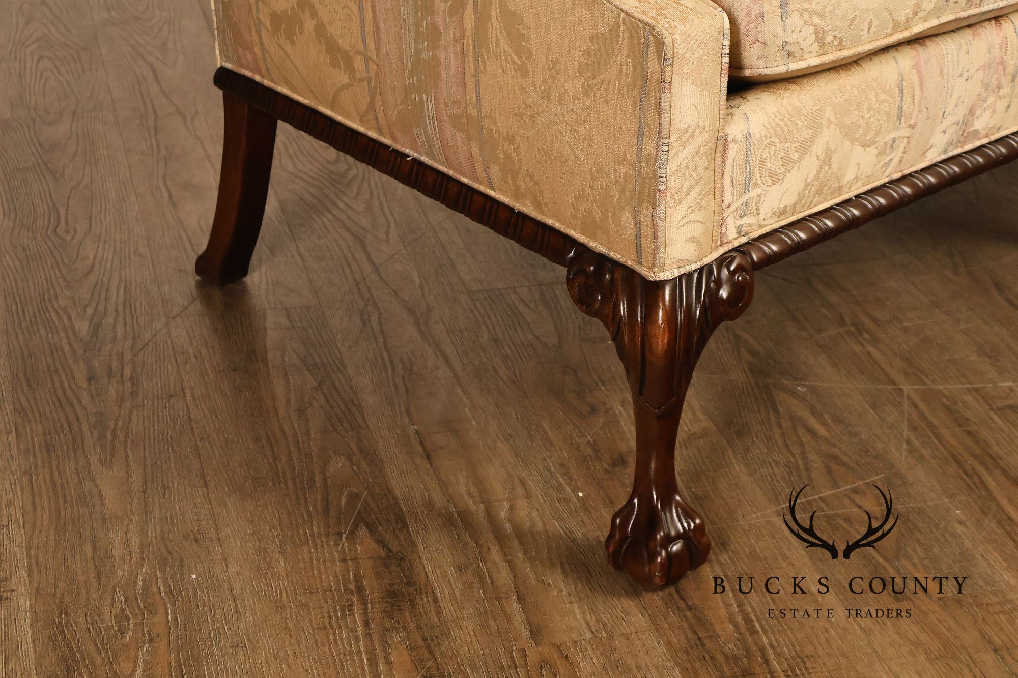 Hickory Chair Chippendale Style Mahogany Camelback Sofa