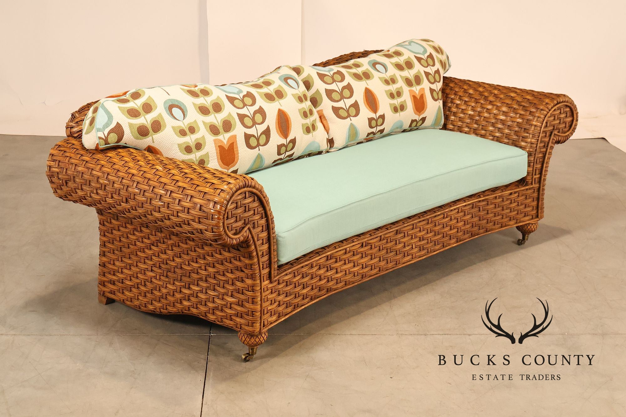 Lane Venture Excursions Pair Of Wicker Sofas With Cushions
