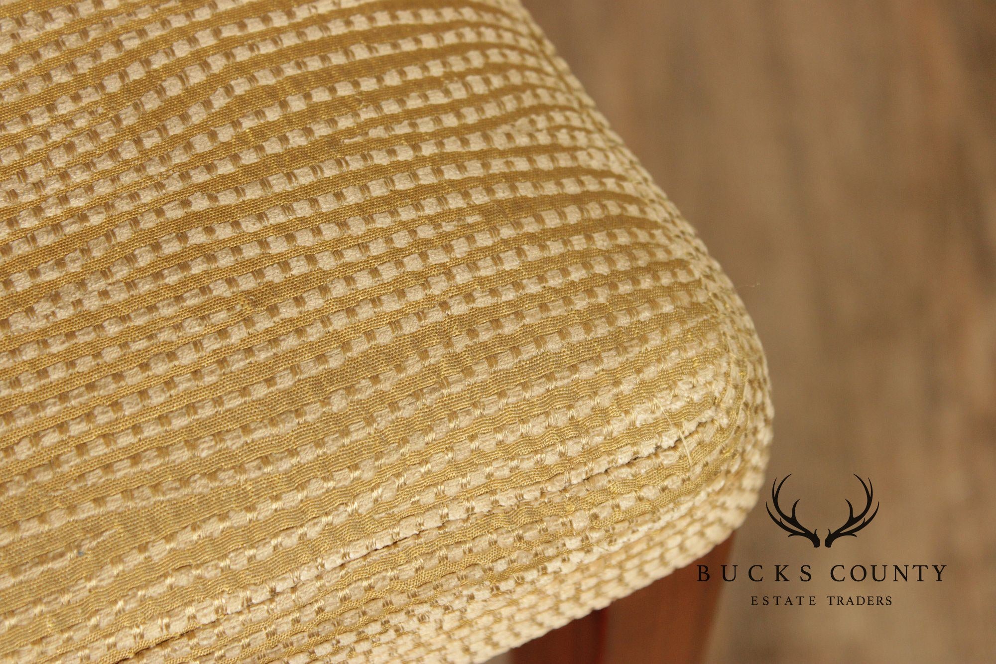 Mid Century Modern Style Set of Four Walnut Upholstered Counter Stools