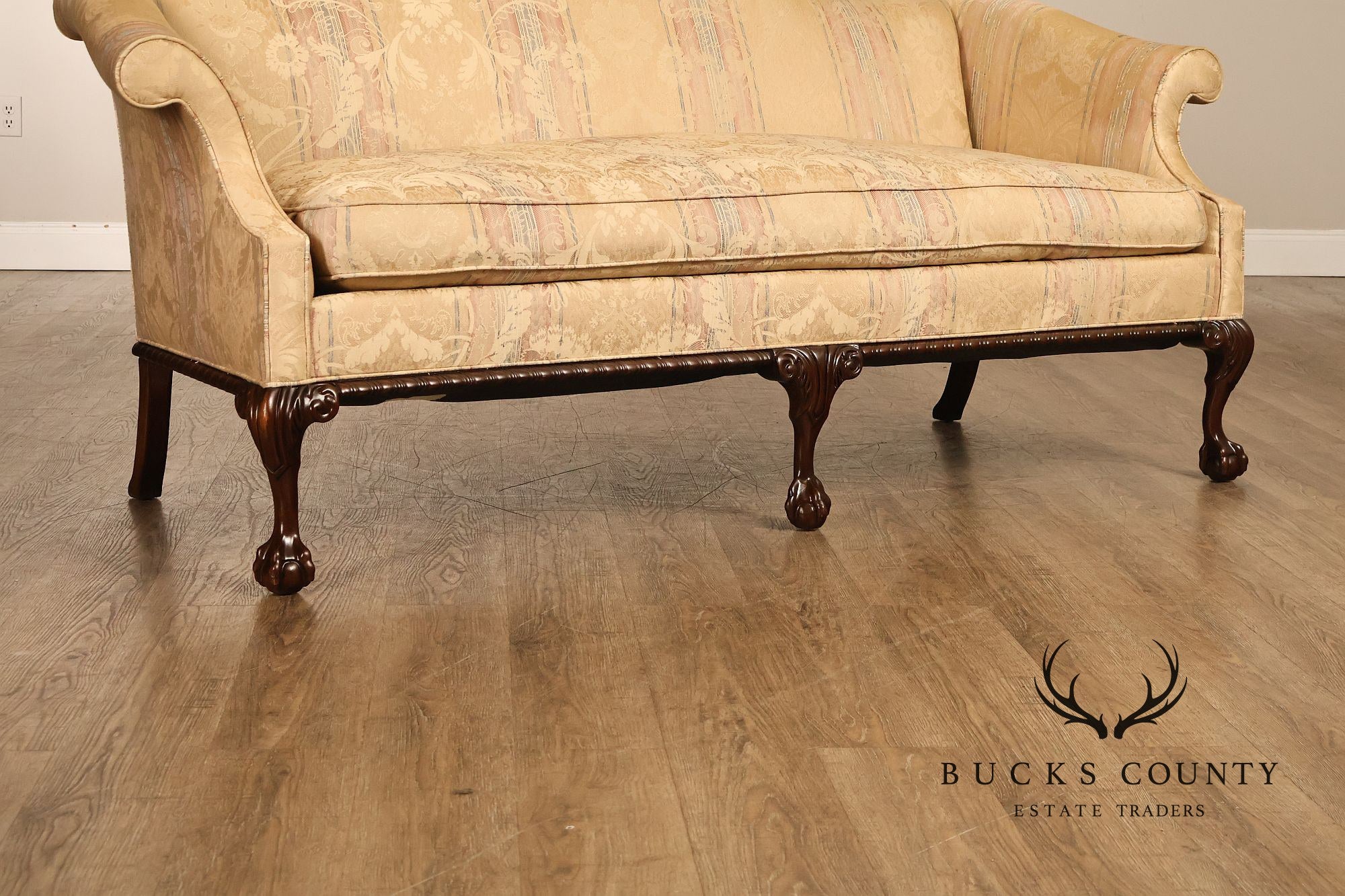 Hickory Chair Chippendale Style Mahogany Camelback Sofa
