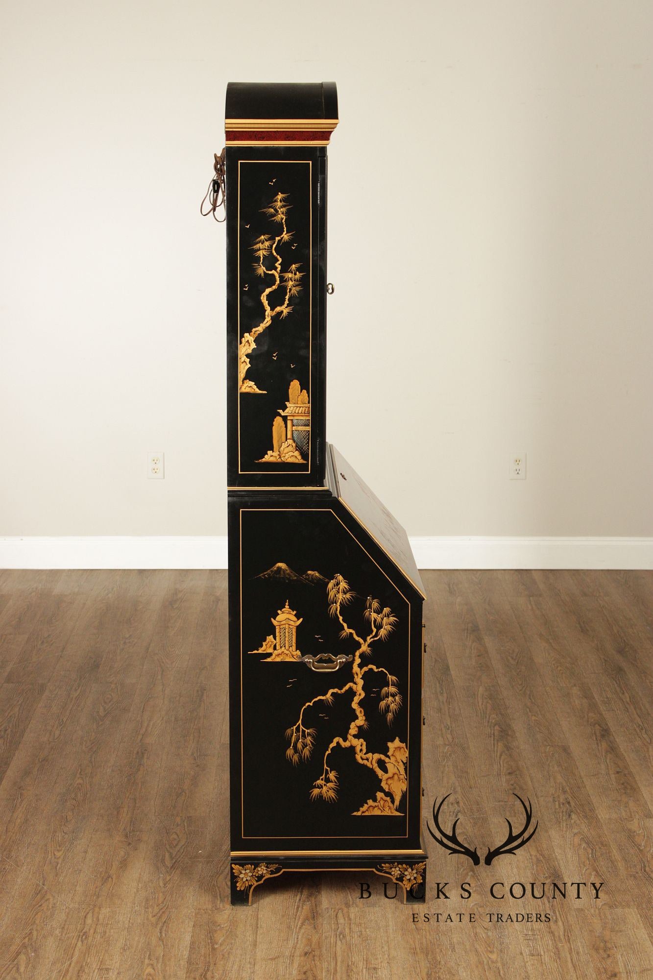 Maddox Colonial Hand Painted Chinoiserie Secretary Desk