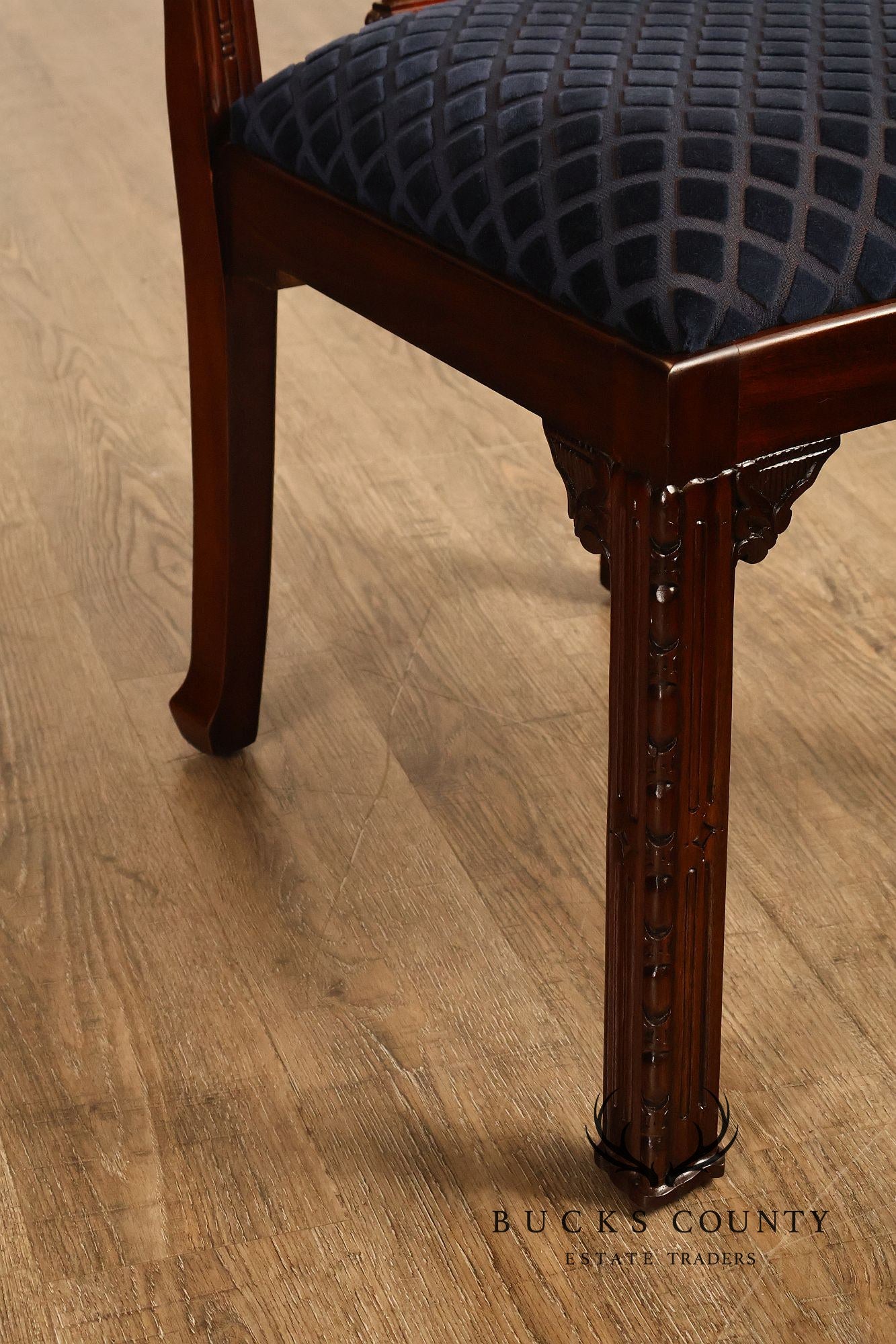 Maitland Smith Set Of 10 Chippendale Style Carved Mahogany Dining Chairs