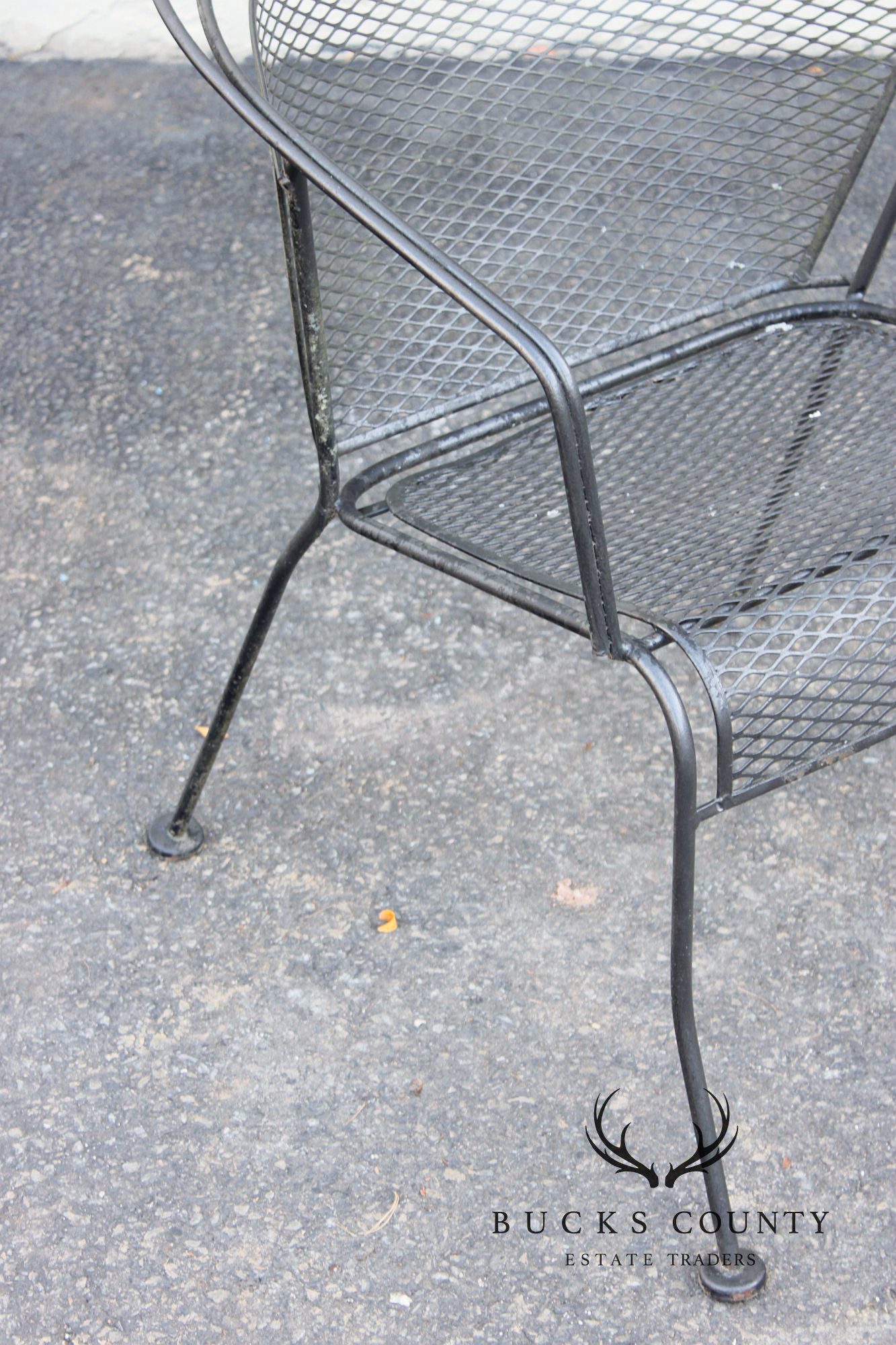Vintage Wrought Iron Pair Of Patio Armchairs Chairs