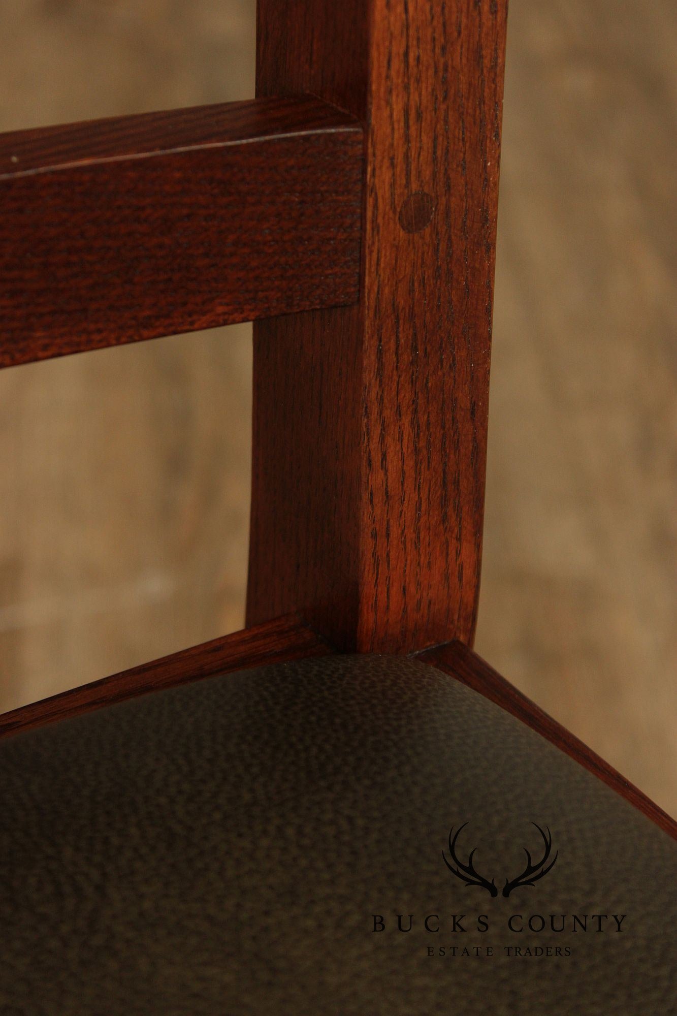 Stickley Mission Collection Pair Oak Spindle Side Dining Chairs