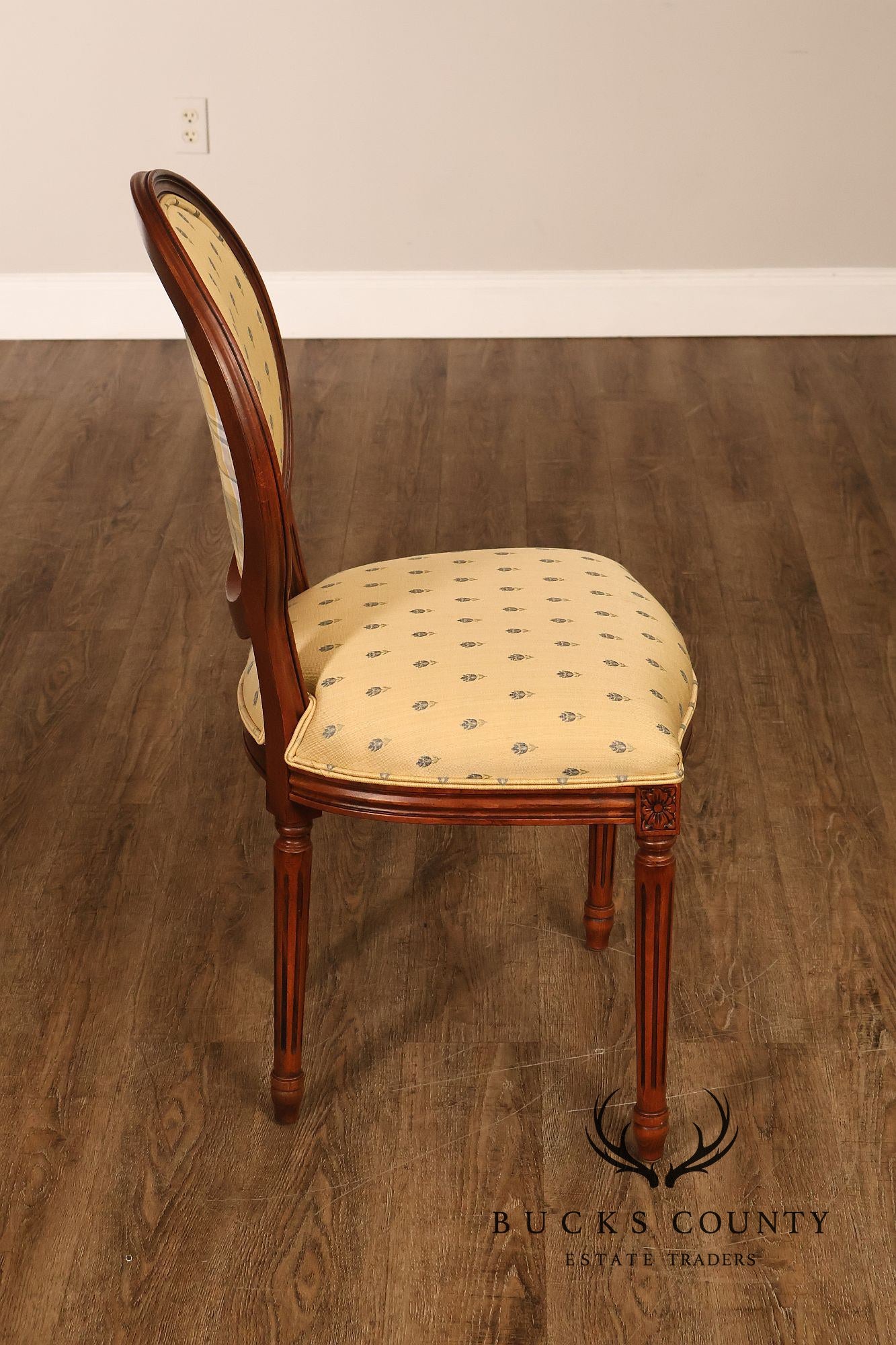 Ethan Allen Louis XVI Style Set Of Four Upholstered Dining Chairs