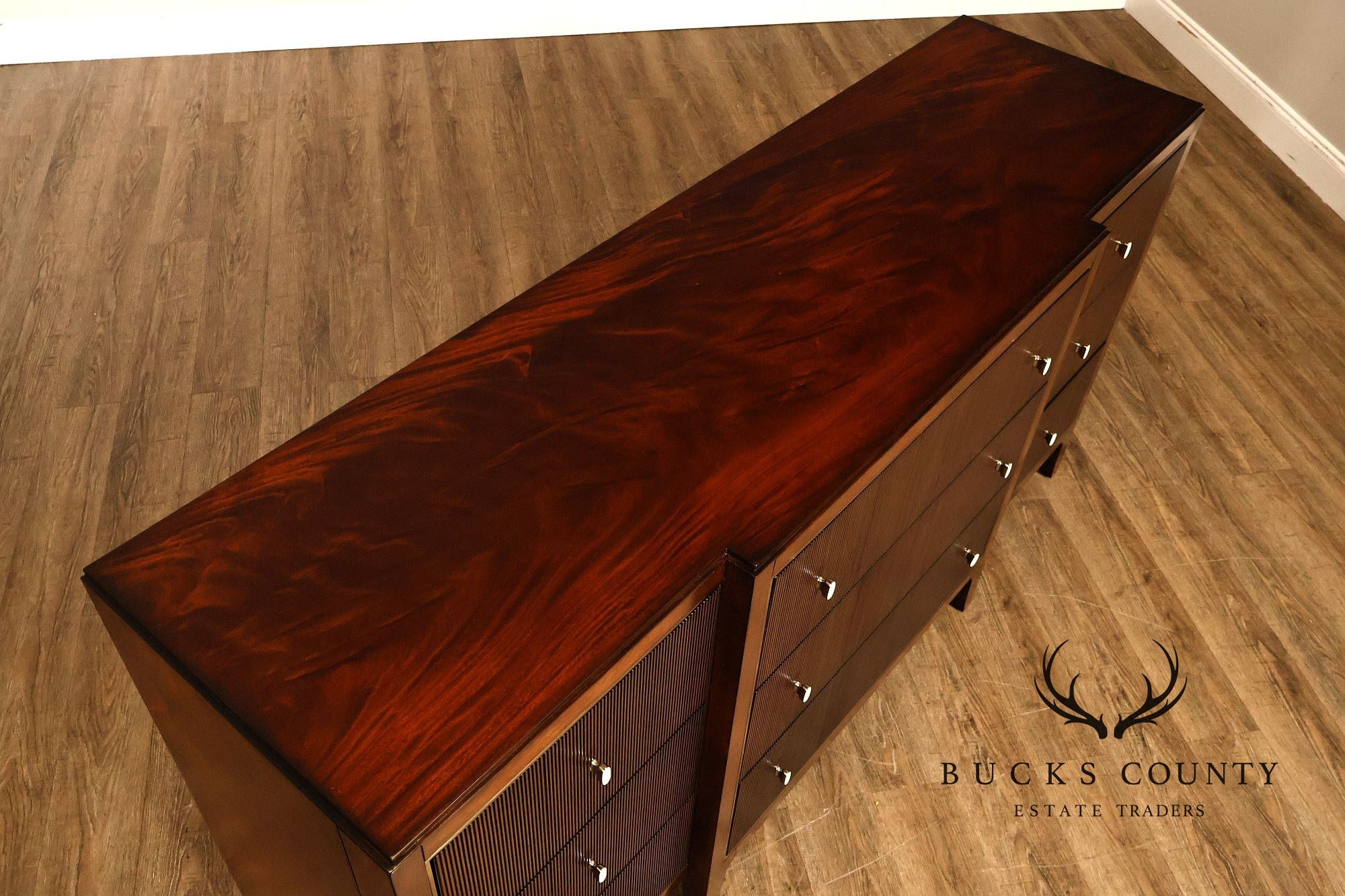 Caracole Modern Nine Drawer Mahogany Long Dresser