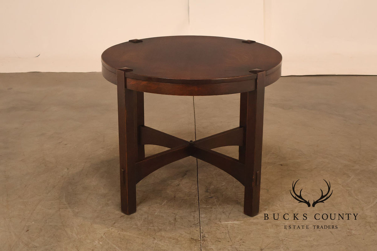 Antique Gustav Stickley Model #645 Mission Oak Round Center Table