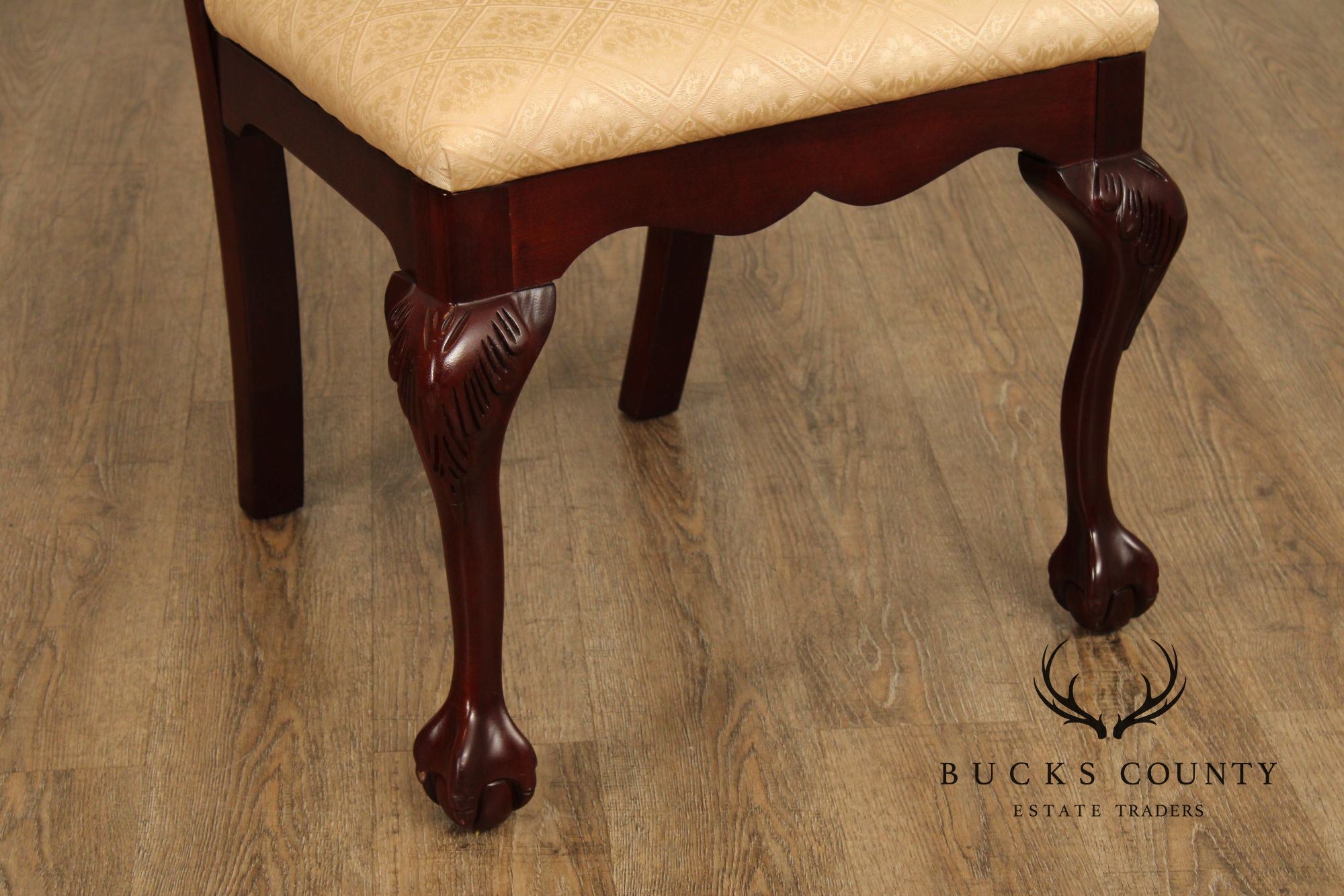 Statesville Chair Co. Chippendale Style Set of Four Solid Mahogany Dining Chairs