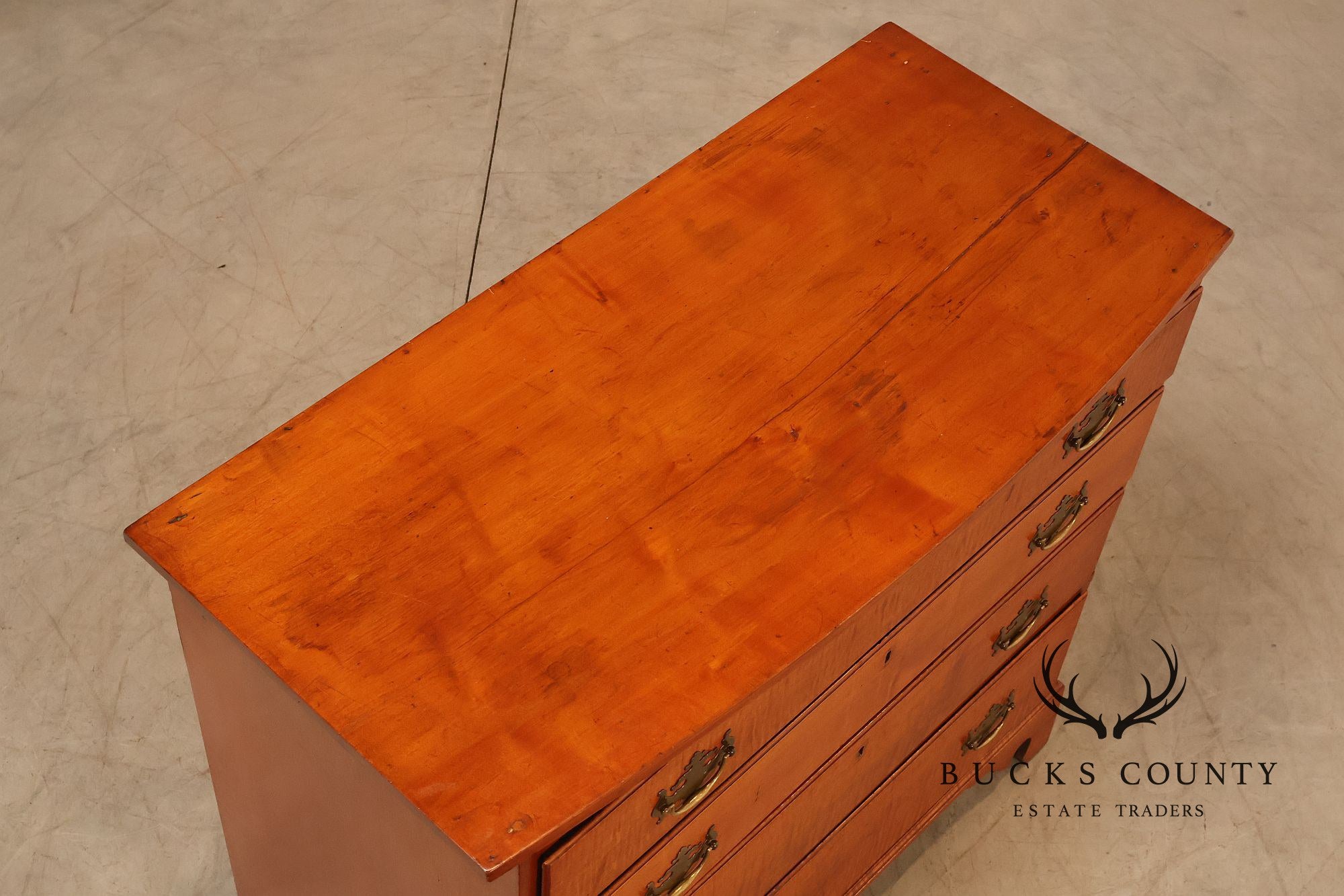 Antique American Chippendale Tiger Maple Chest