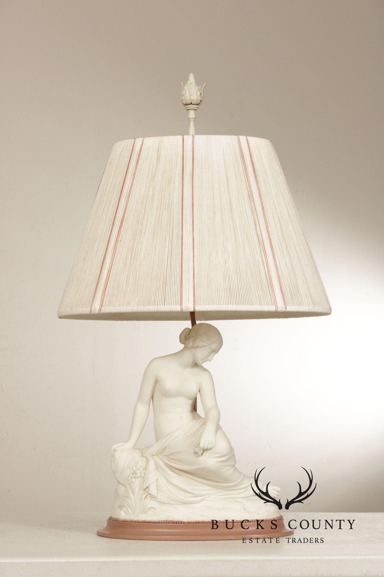 William Calder Marshall Bisque 'Resignation' Table Lamp