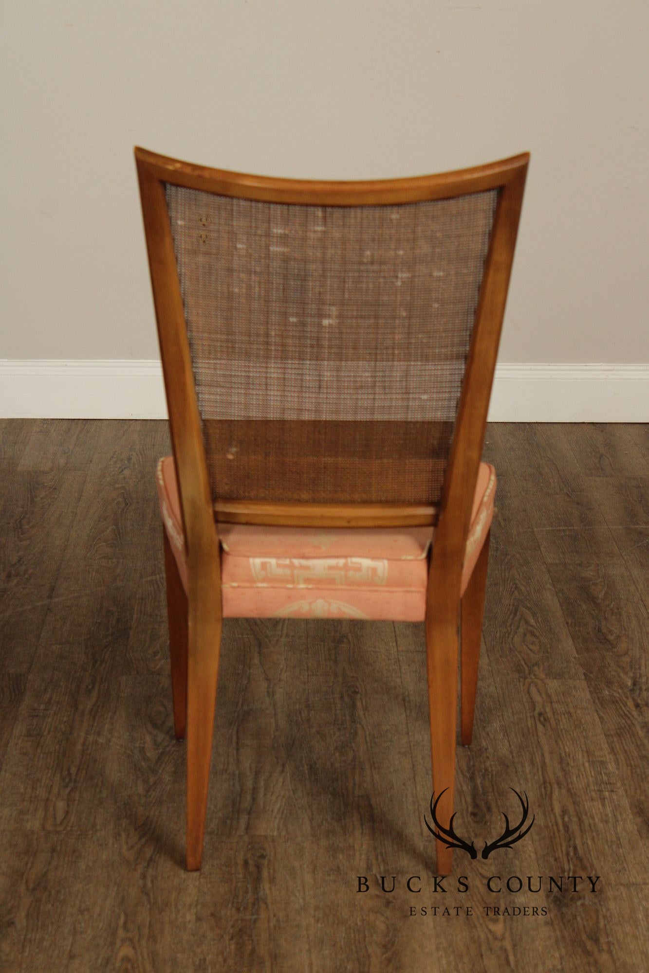 John Widdicomb Mid-Century Modern Set Of Four Walnut Cane Back Dining Chairs