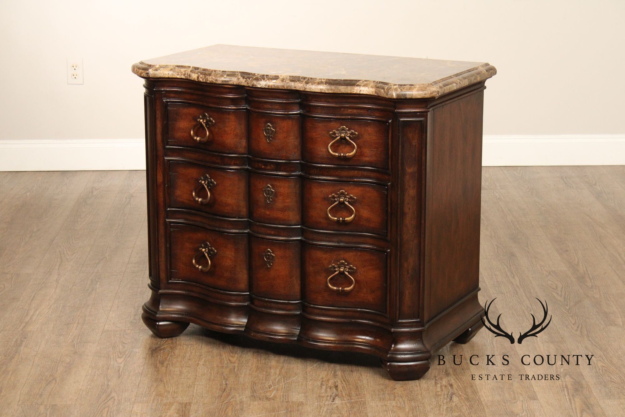 Thomasville Hills Of Tuscany Collection Marble Top Pair Of Chest Nightstands