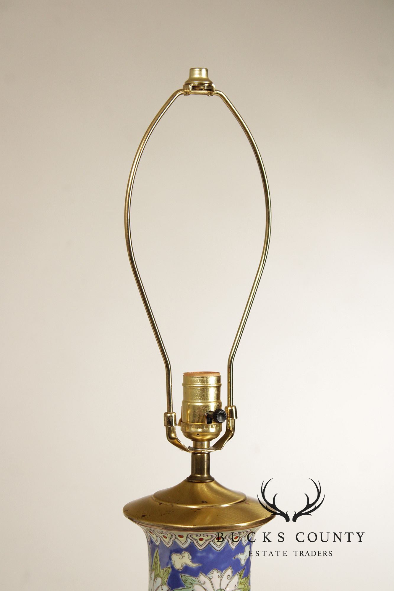 Asian Style Porcelain Vasiform Table Lamp