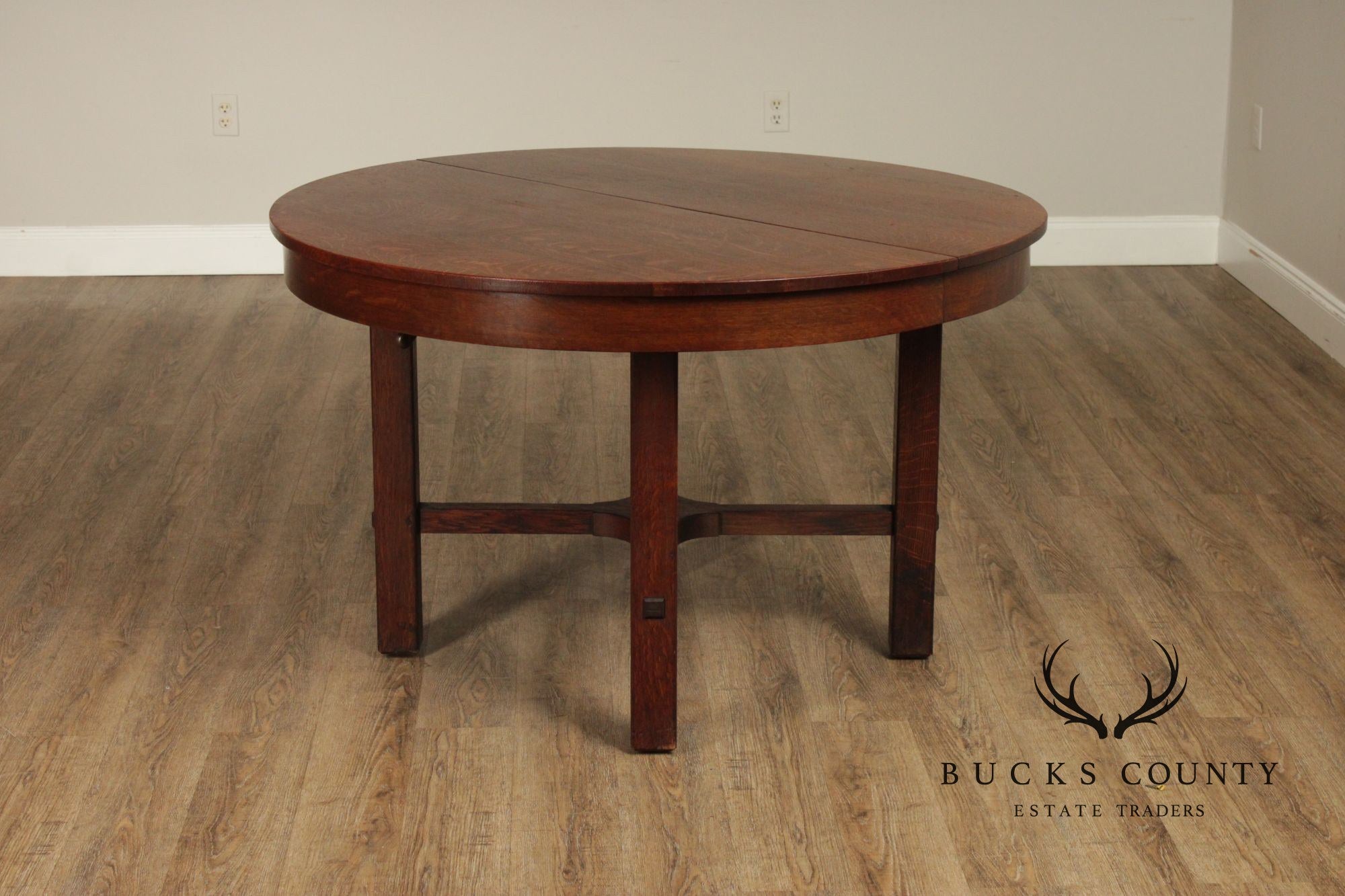 L. & J.G. Stickley Antique Round Oak Dining Table
