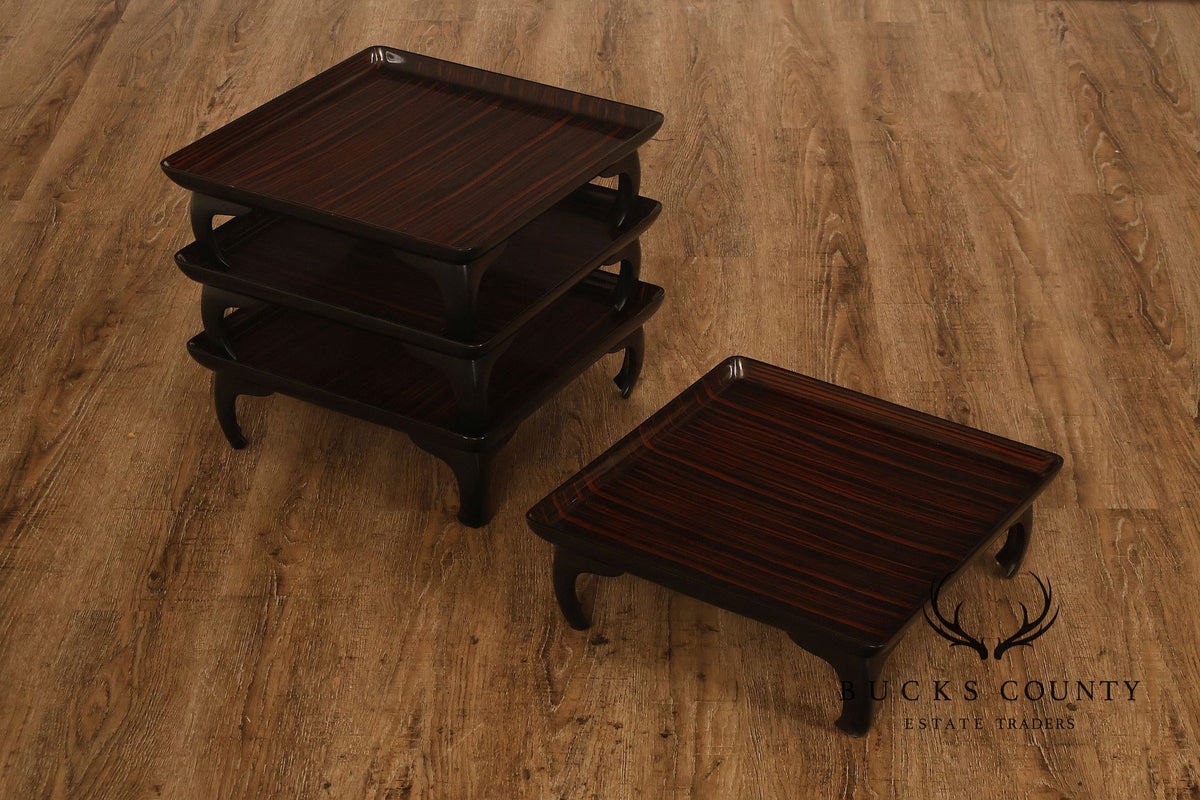 Ming Style Tiered Macassar Ebony Stacking Side Tables