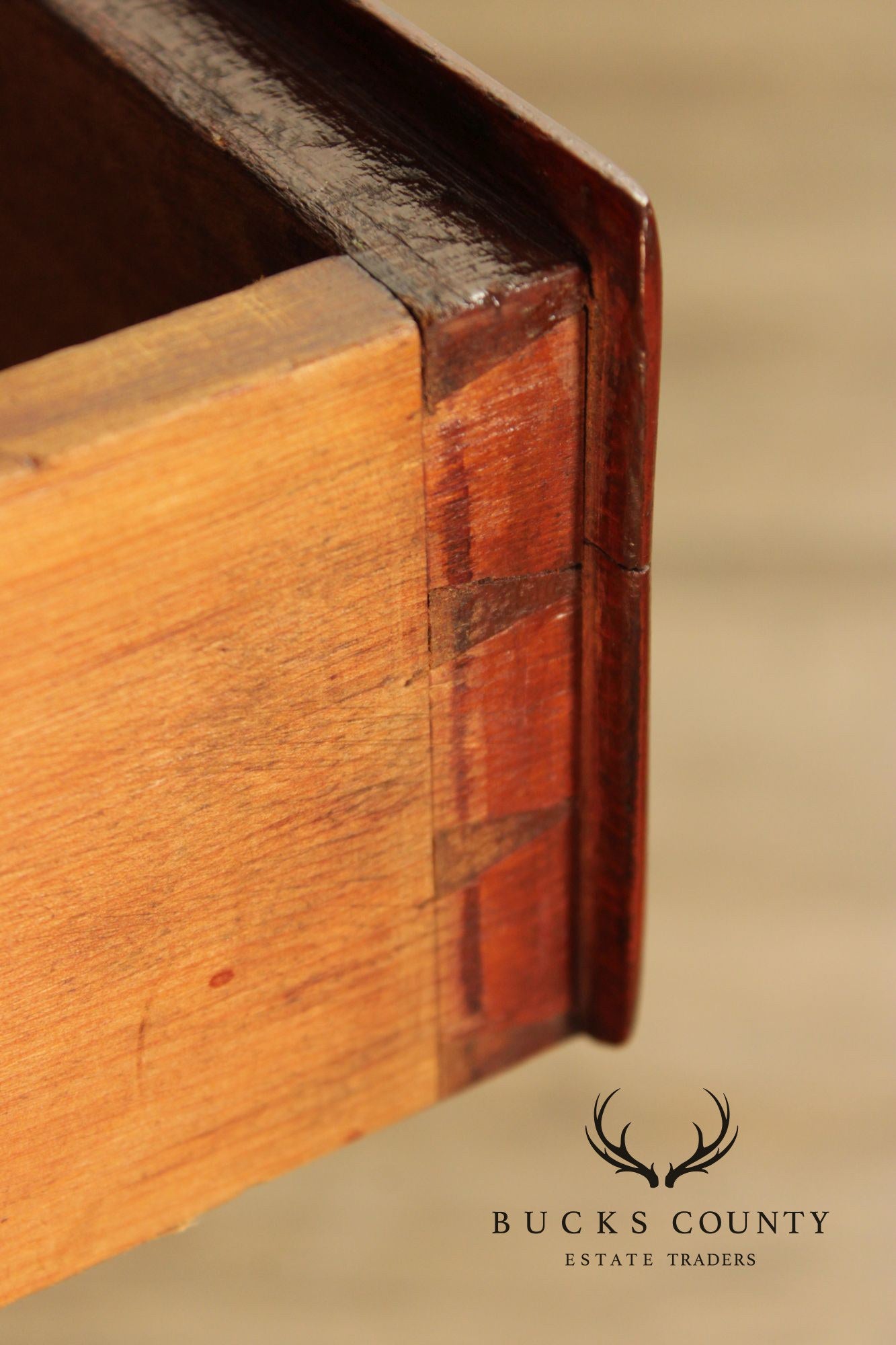 Antique American Cherry Dutch Cupboard Two Piece Hutch Cabinet