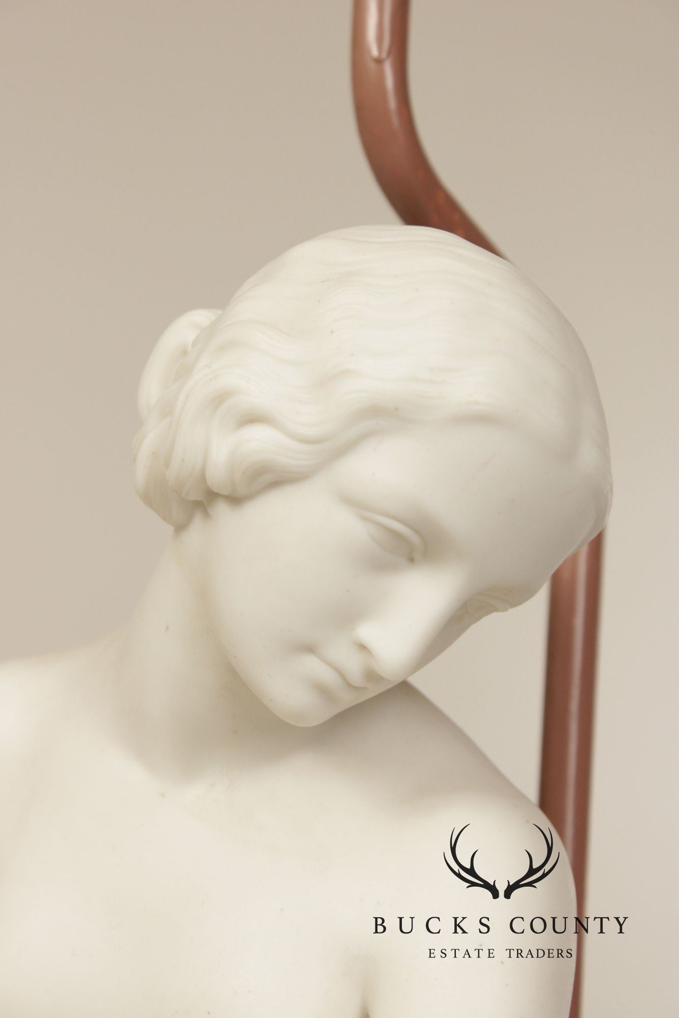 William Calder Marshall Bisque 'Resignation' Table Lamp