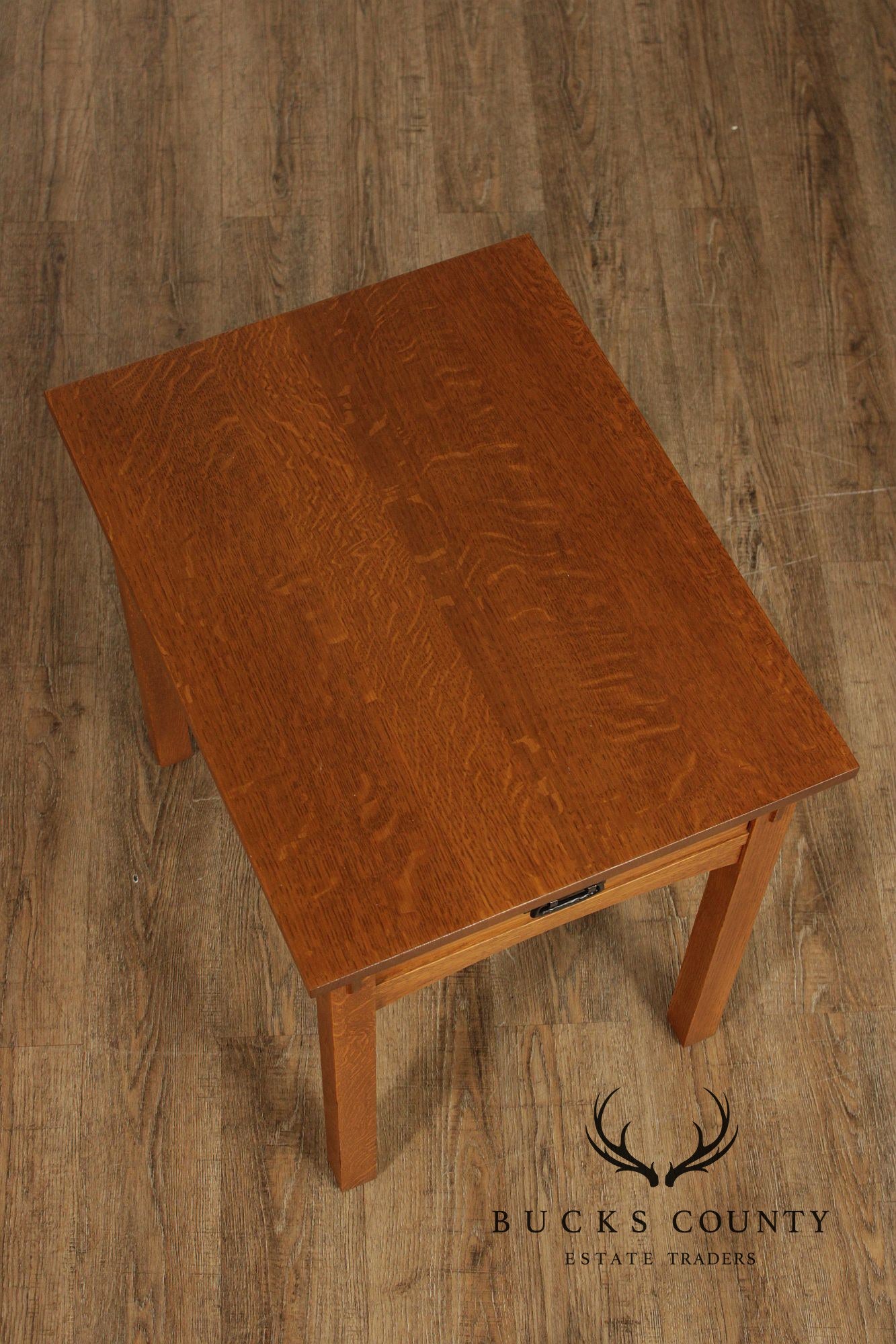 Stickley Mission Collection Oak Single Drawer End Table