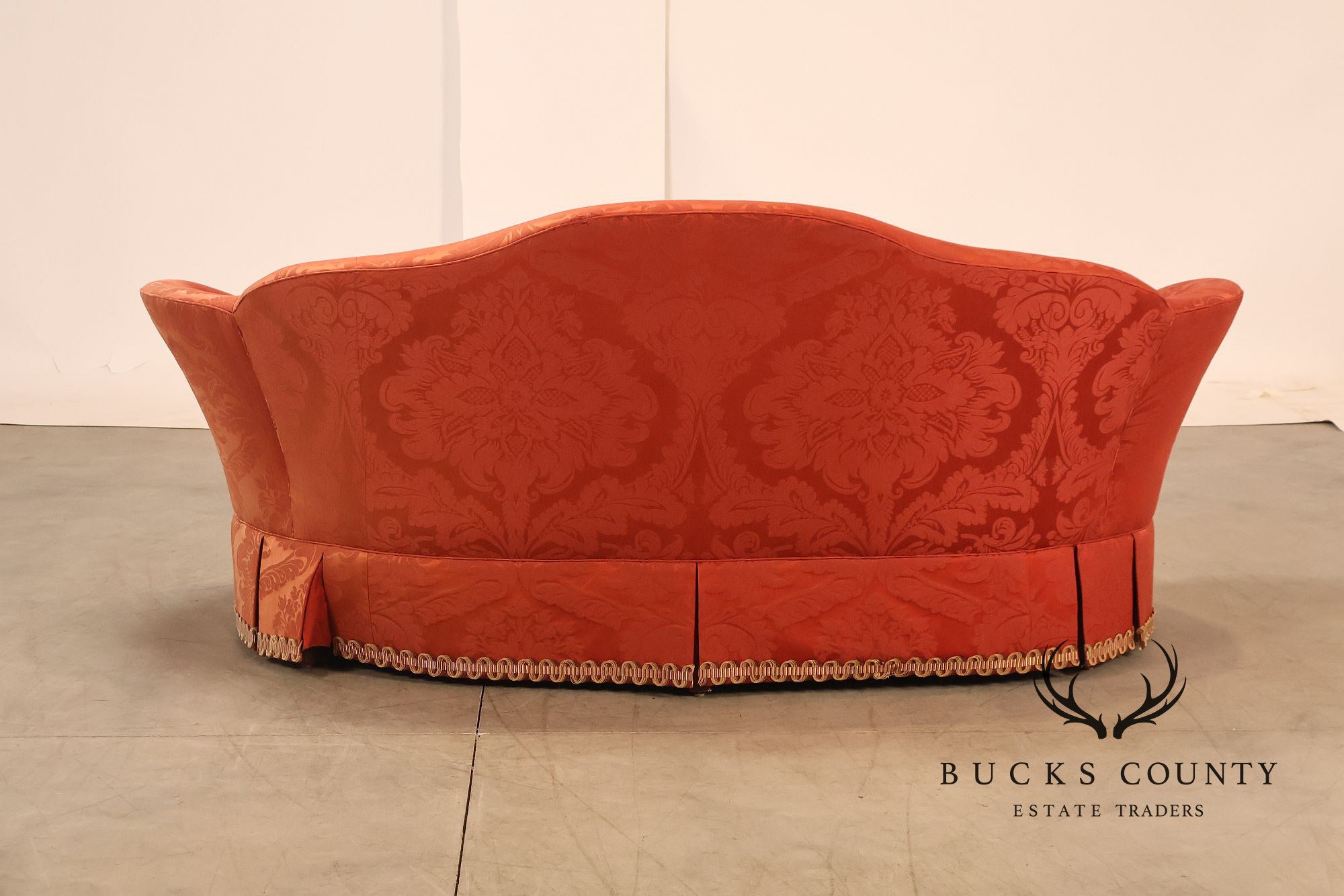 Hickory Chair Company Pair Of Custom Upholstered Silk Damask Sofas