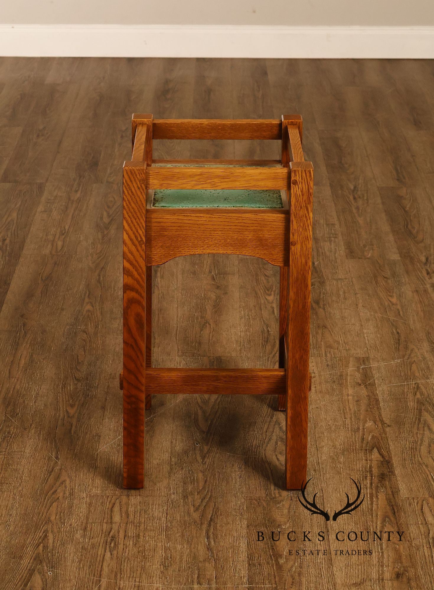 Stickley Mission Collection Oak Tile Top Plant Stand