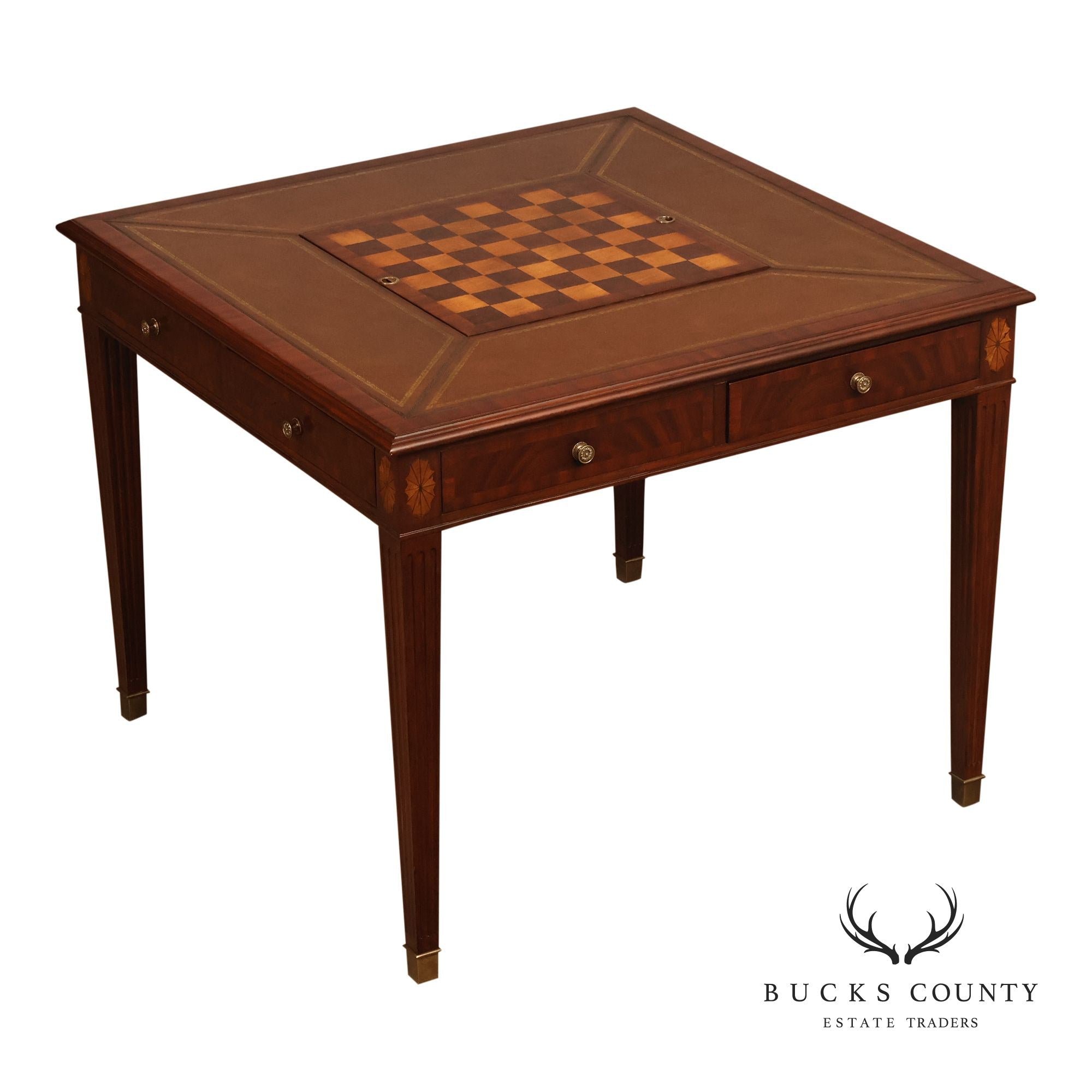 Scarborough House Federal Style Inlaid Mahogany Square Game Table