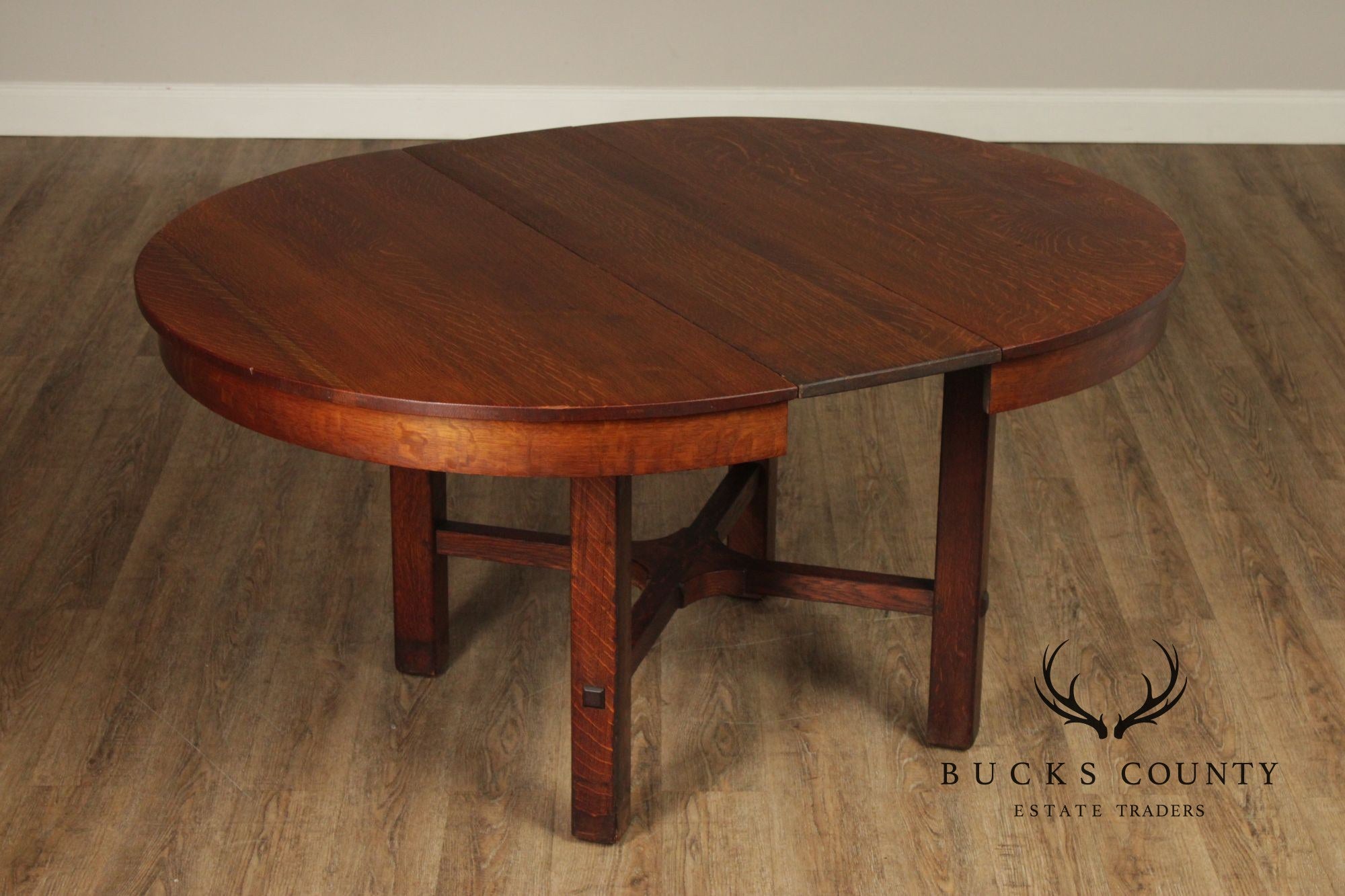 L. & J.G. Stickley Antique Round Oak Dining Table