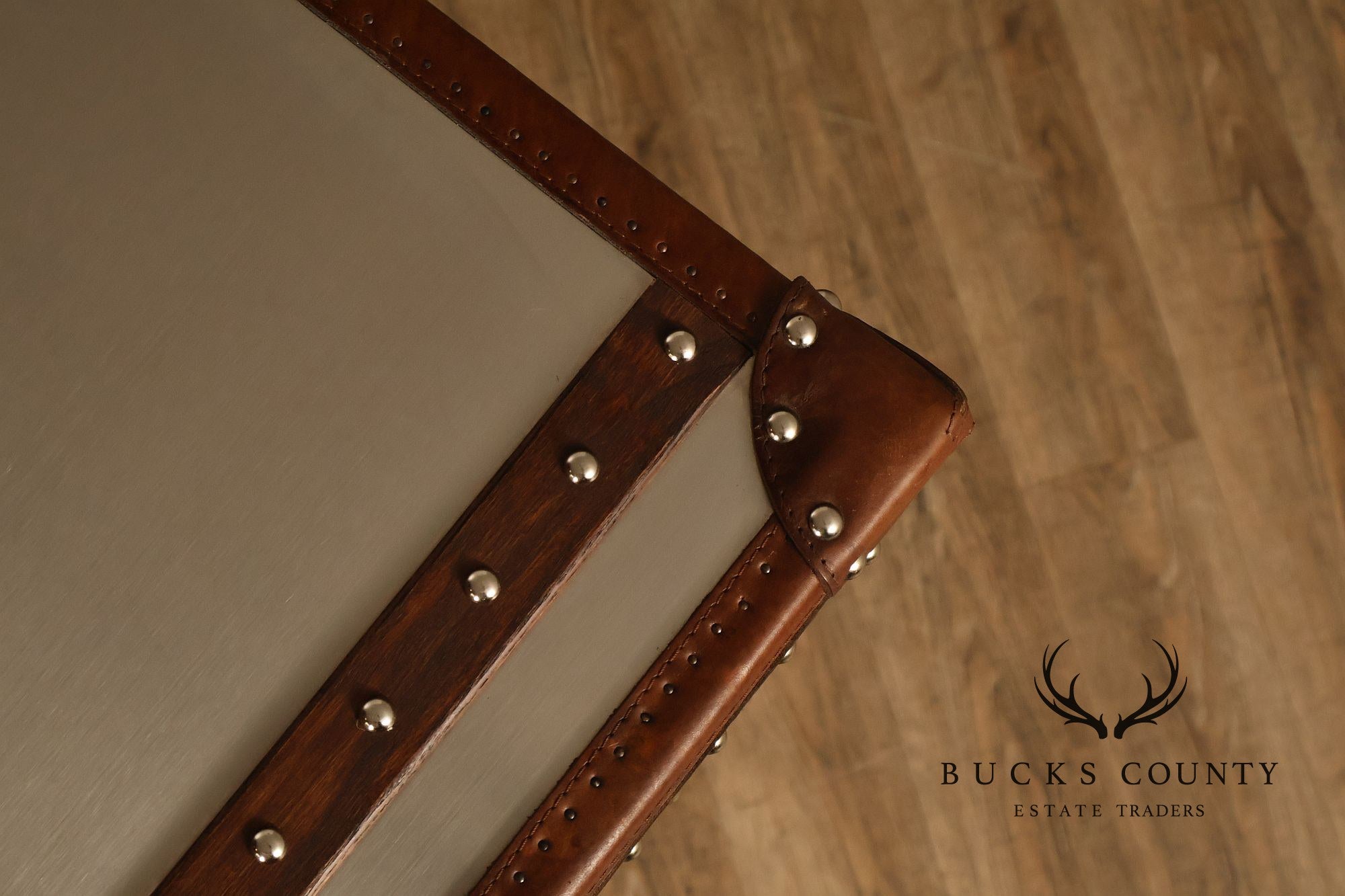 Restoration Hardware 'Mayfair' Steel and Leather Chest of Drawers