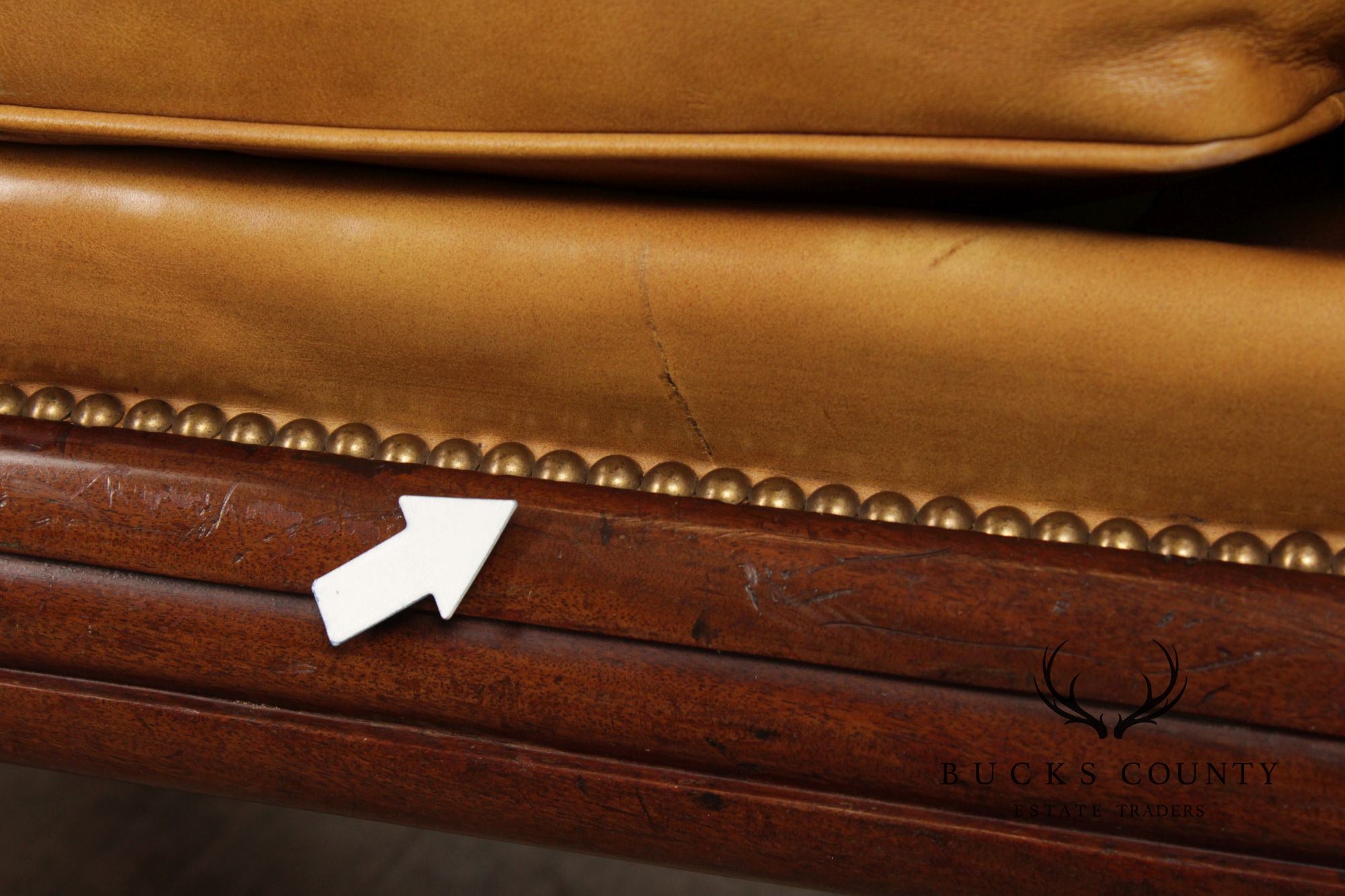 Antique English Regency Mahogany and Tufted Leather Sofa