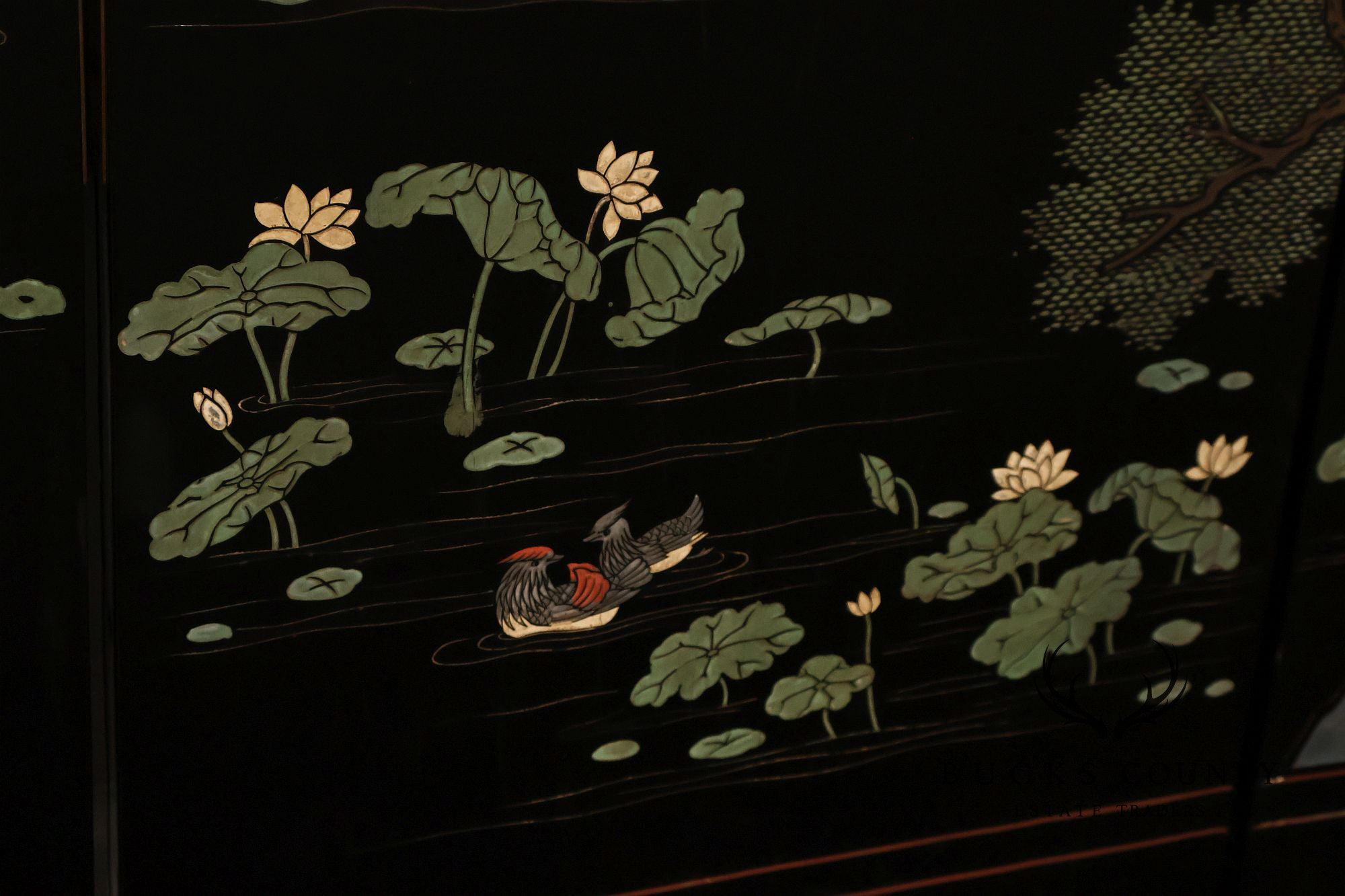 Chinese Coromandel Four Section Folding Screen