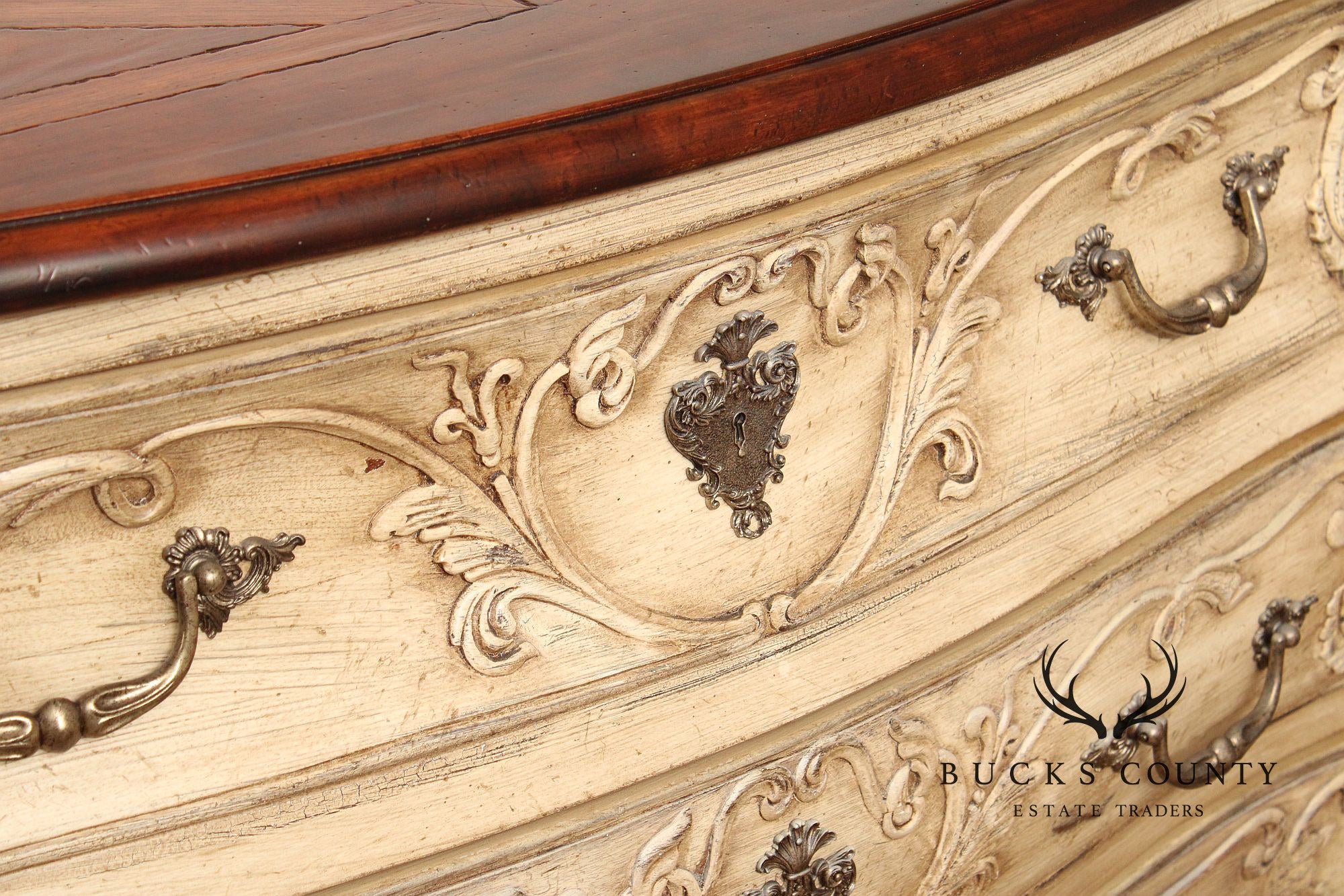 Henredon Italian Provincial Style Cream Painted Chest of Drawers