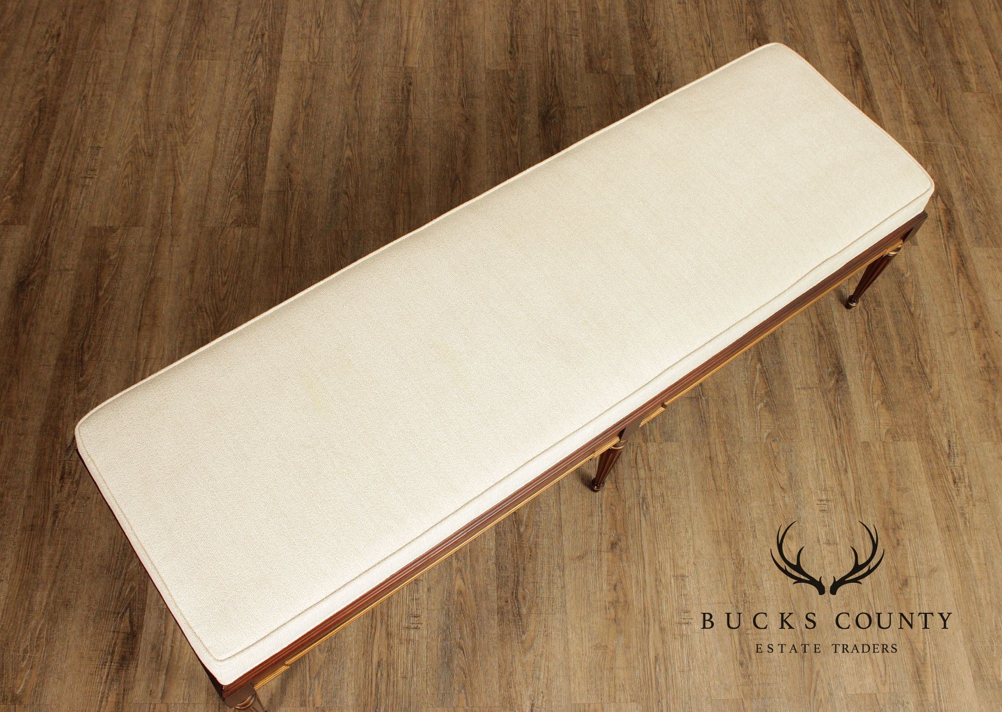 Hickory Chair Neoclassical Style 'Cluny' Upholstered Bench