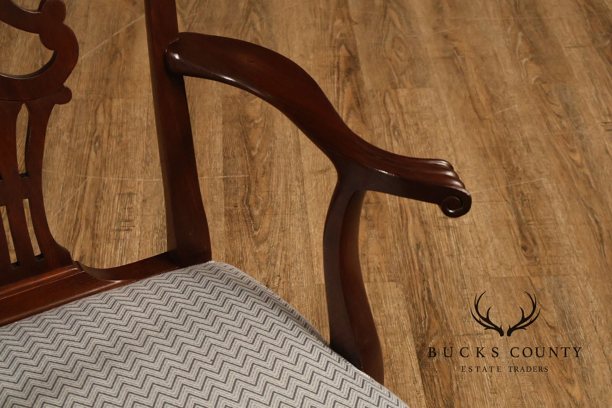 1940's Chippendale Style Set Of Eight Custom Mahogany Dining Chairs