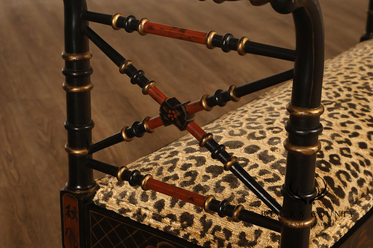 Regency Style Chinoiserie Window Bench