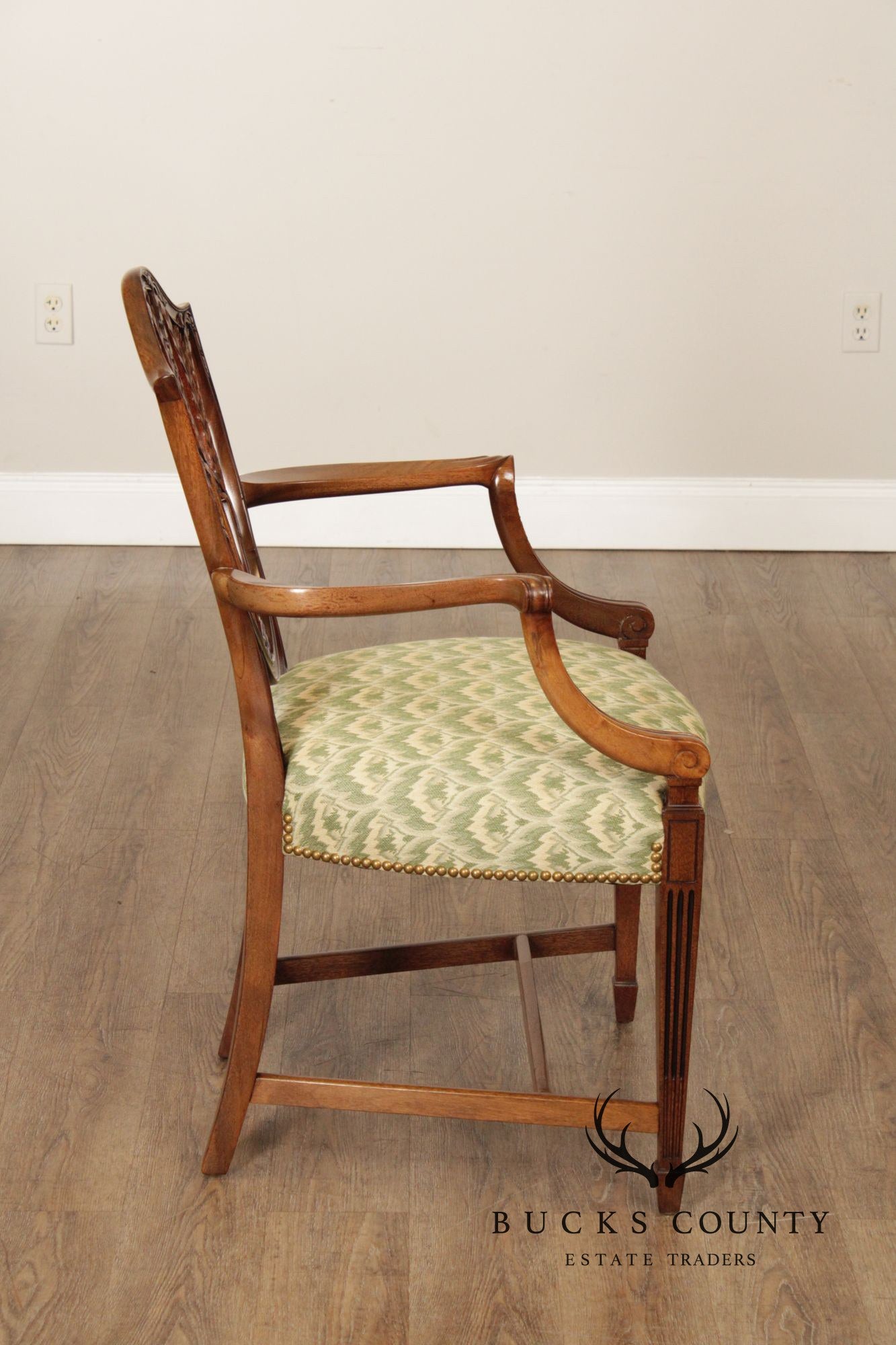 Hepplewhite Style Pair of Mahogany Armchairs