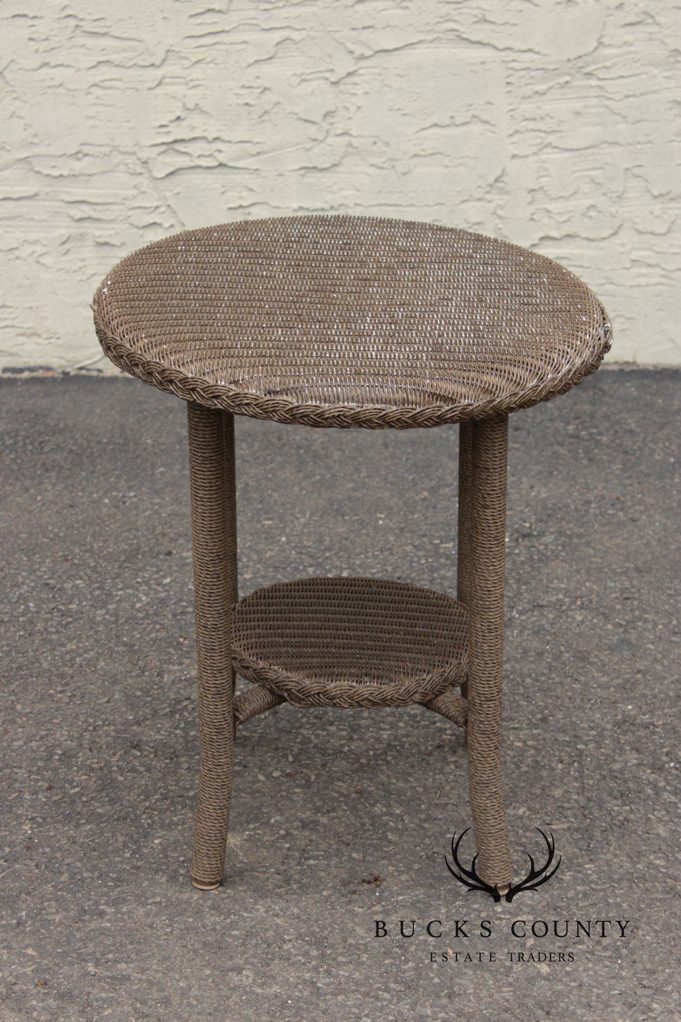 Lloyd Loom Outdoor Patio Wicker Side Table